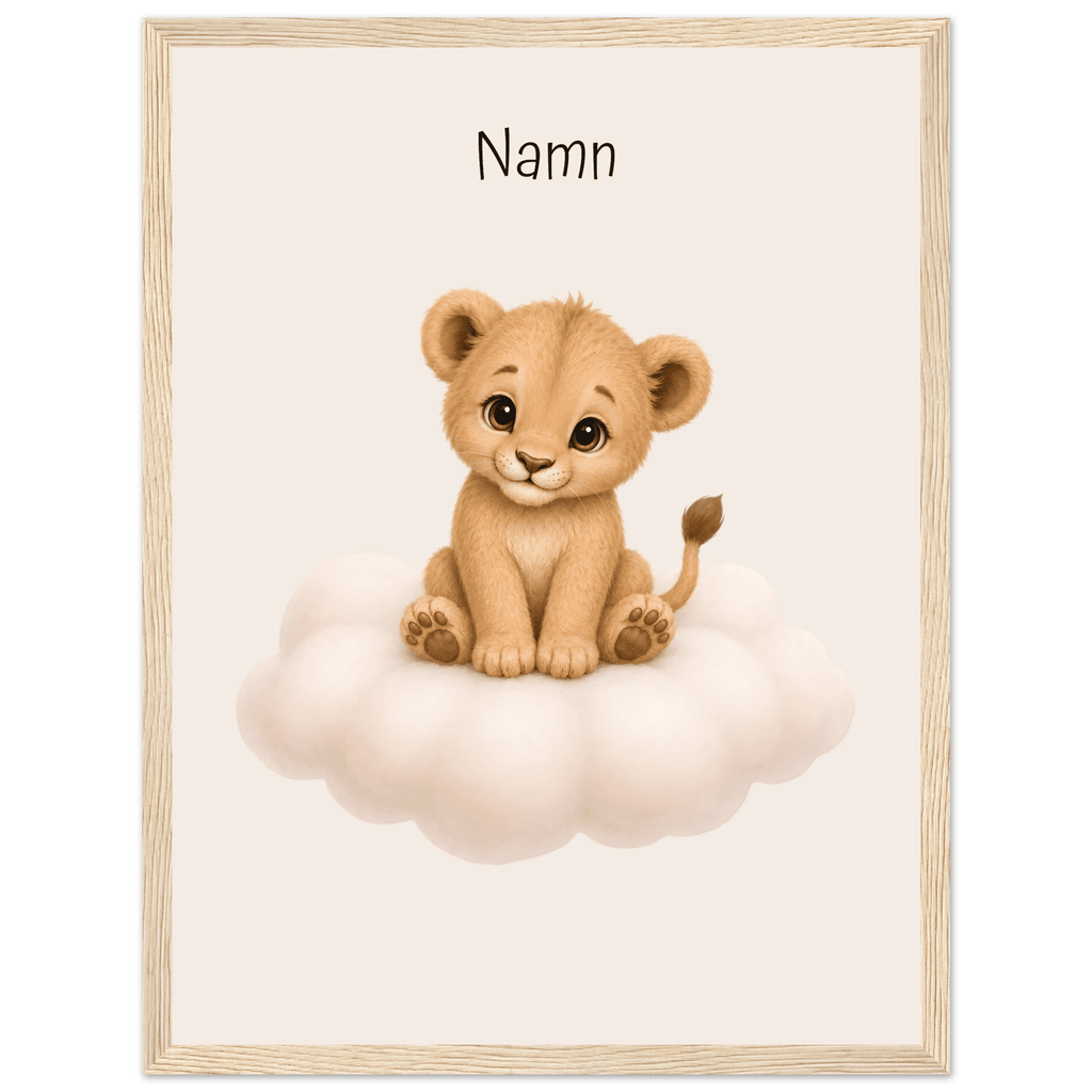 Lejon på moln med namn poster
