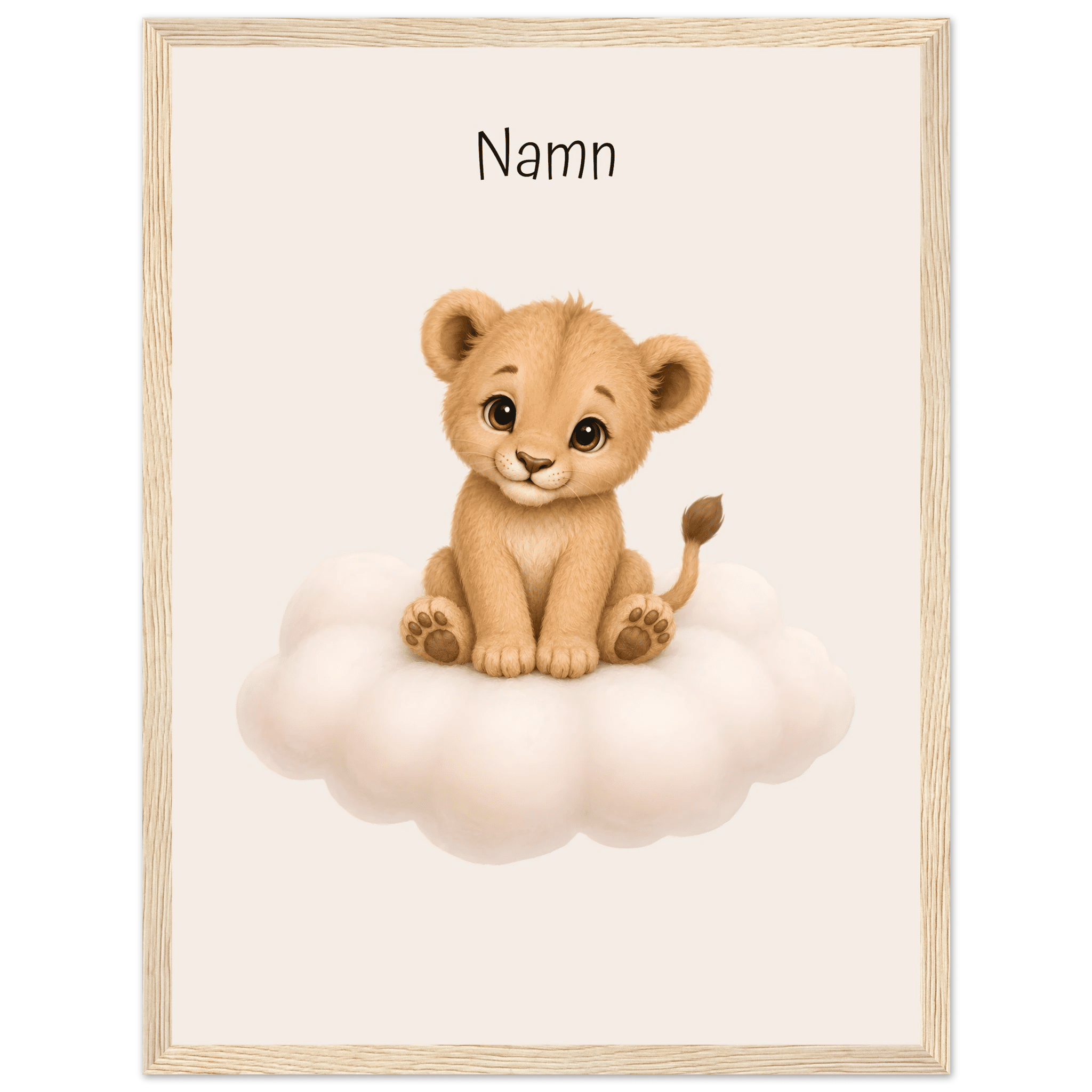 Lejon på moln med namn poster