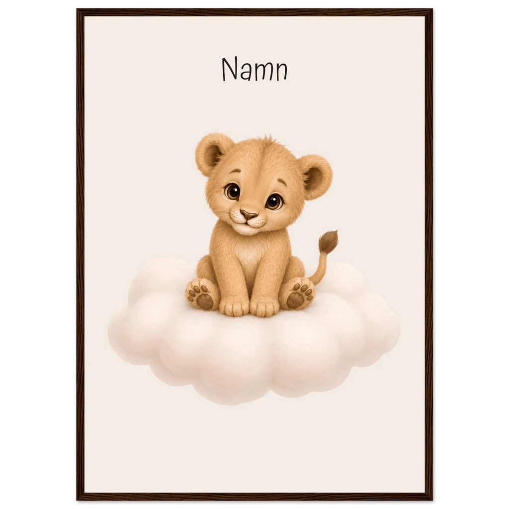 Lejon på moln med namn poster