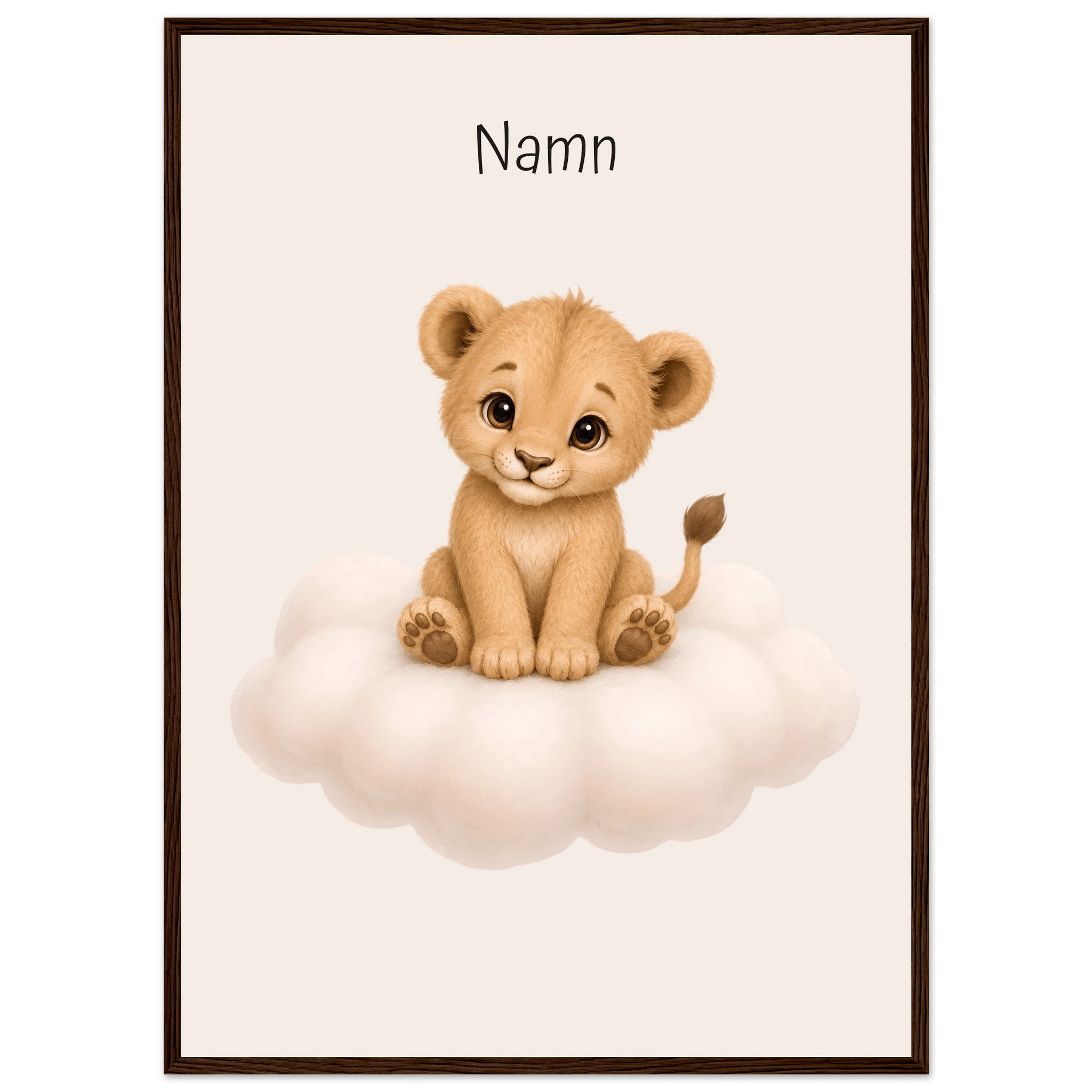 Lejon på moln med namn poster