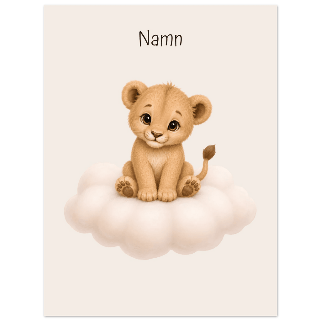 Lejon på moln med namn poster