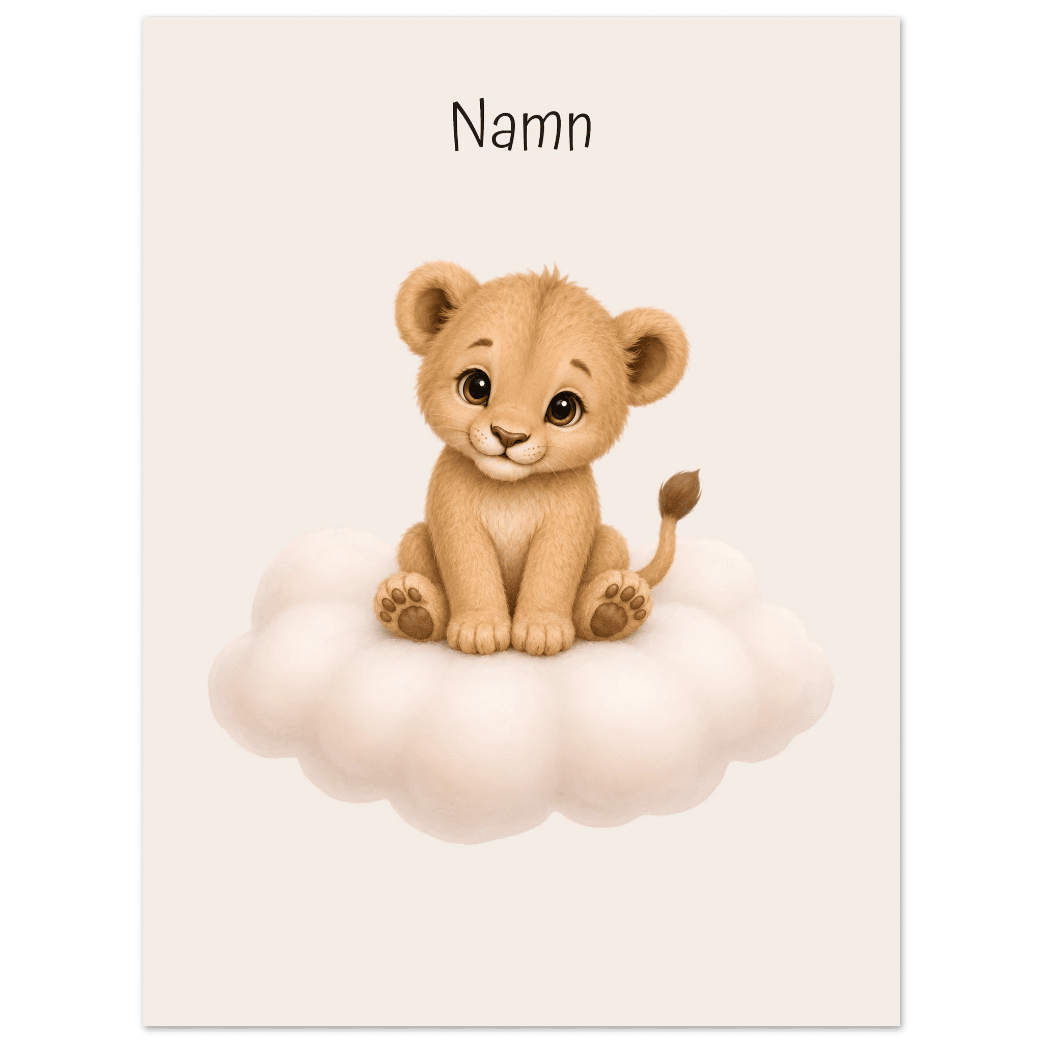 Lejon på moln med namn poster