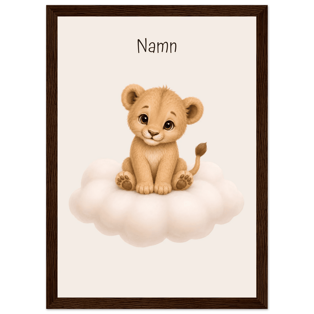 Lejon på moln med namn poster