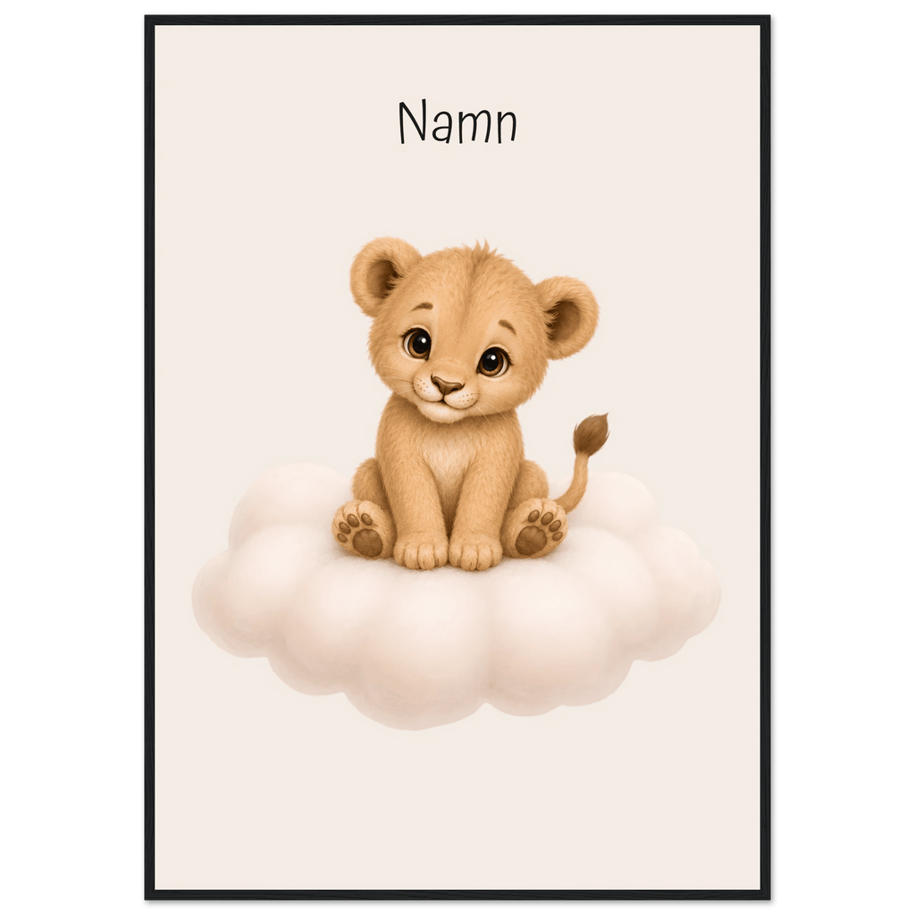 Lejon på moln med namn poster
