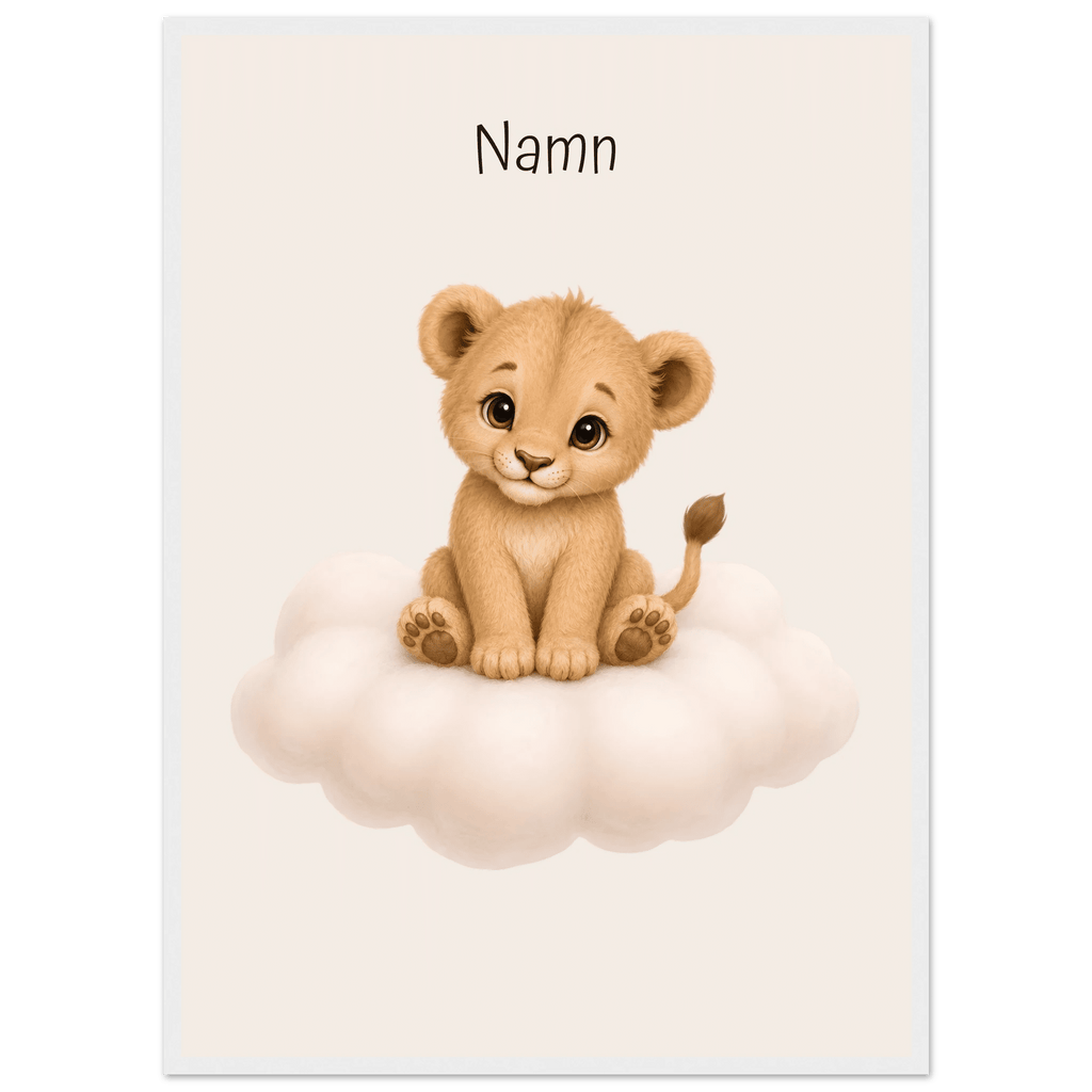 Lejon på moln med namn poster