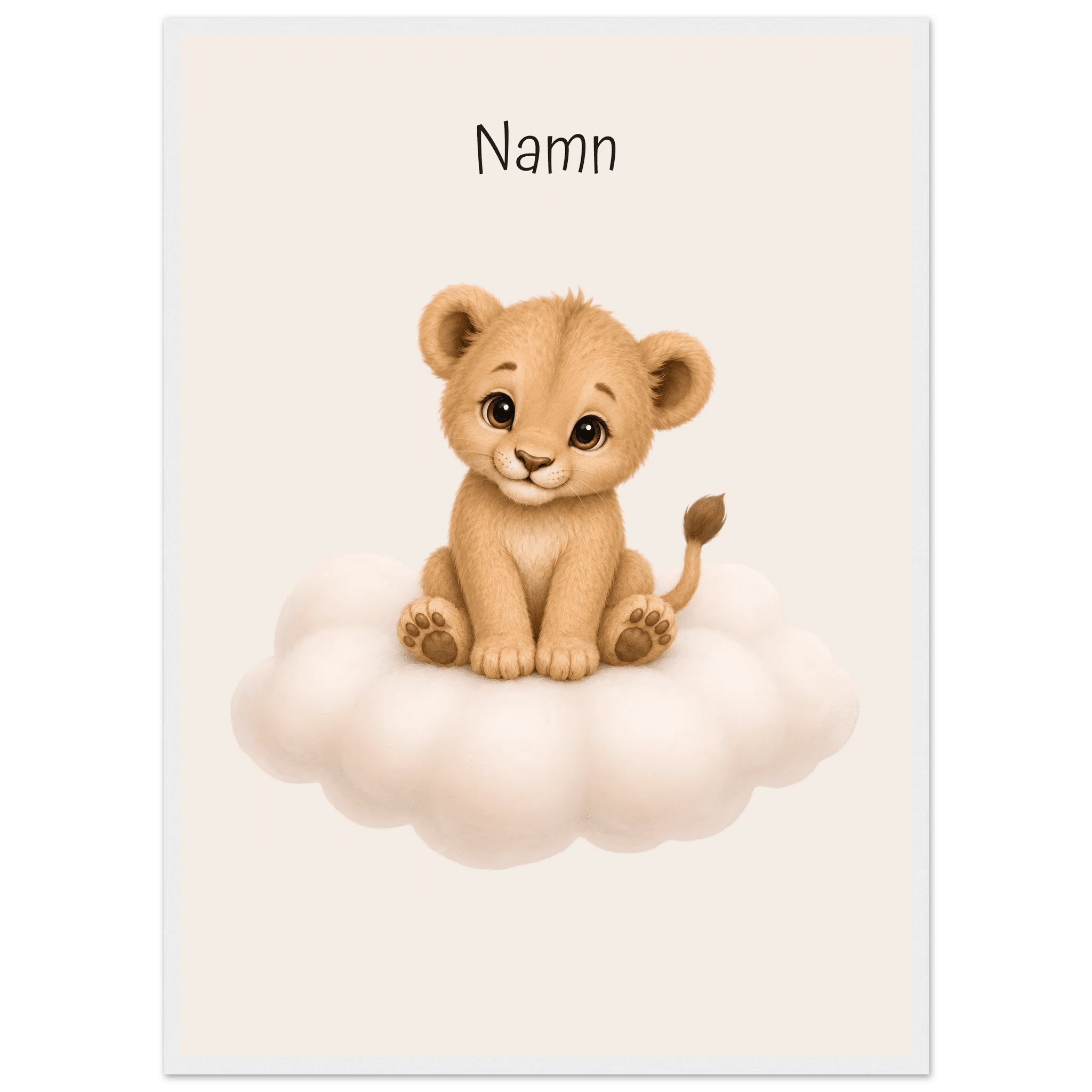 Lejon på moln med namn poster
