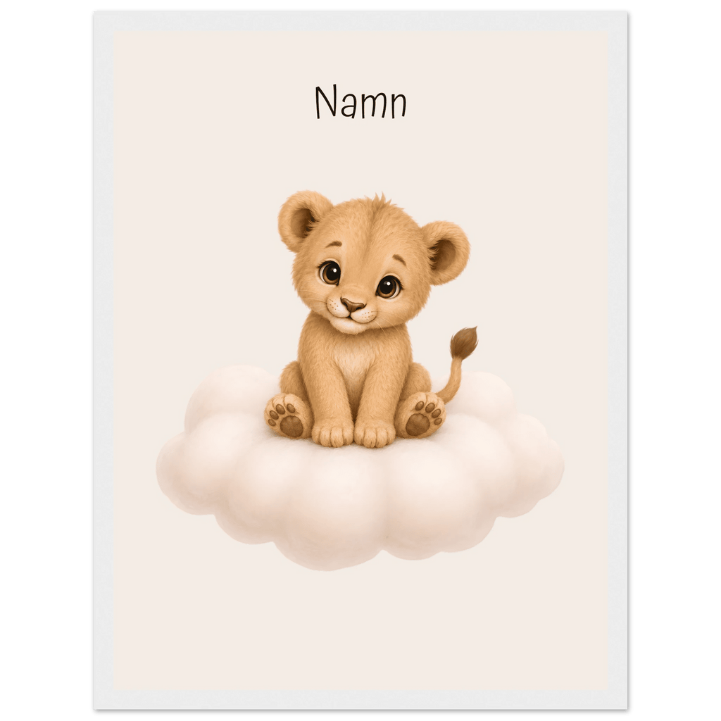 Lejon på moln med namn poster