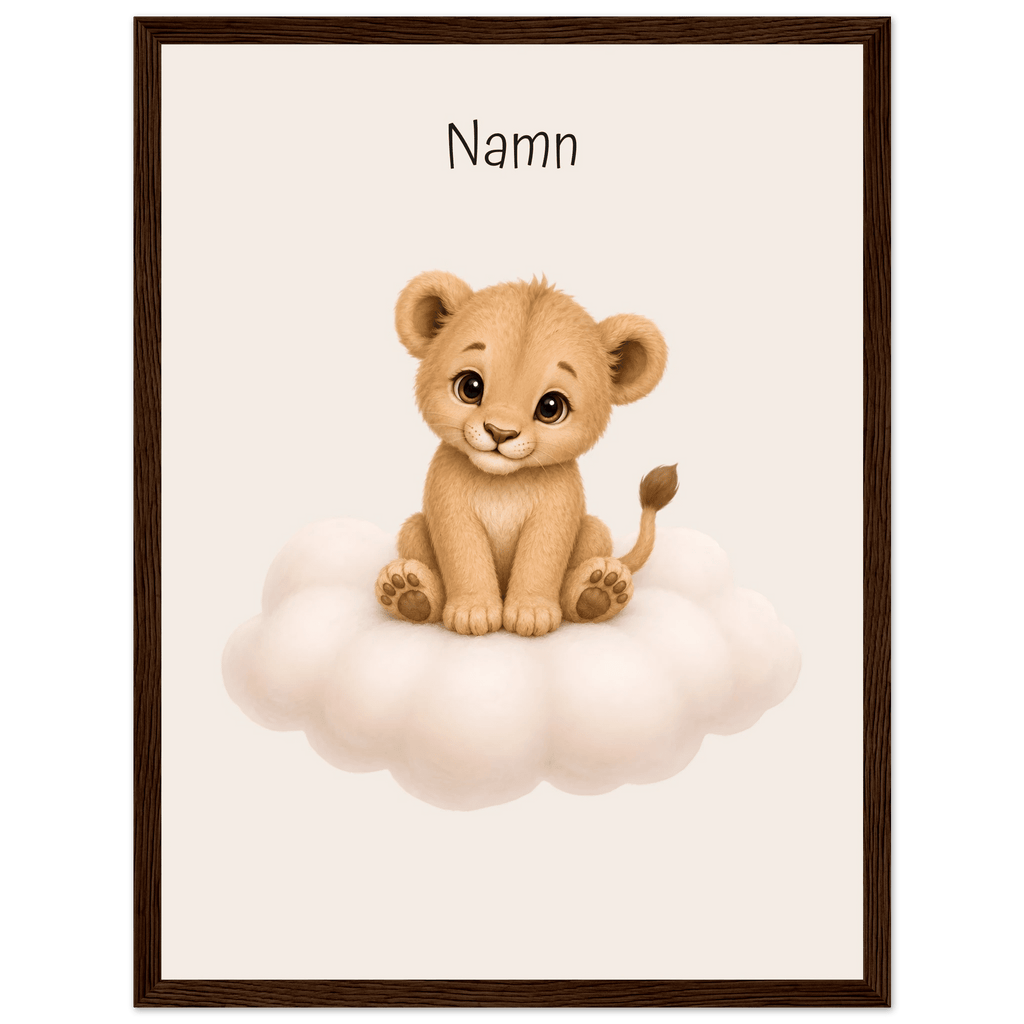 Lejon på moln med namn poster