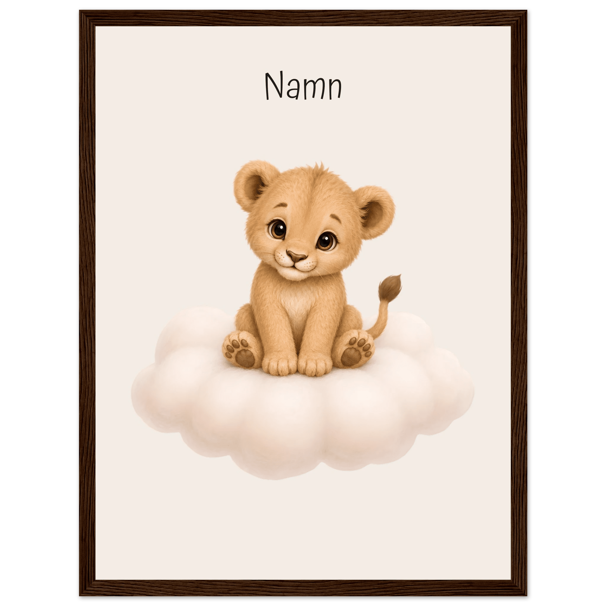 Lejon på moln med namn poster