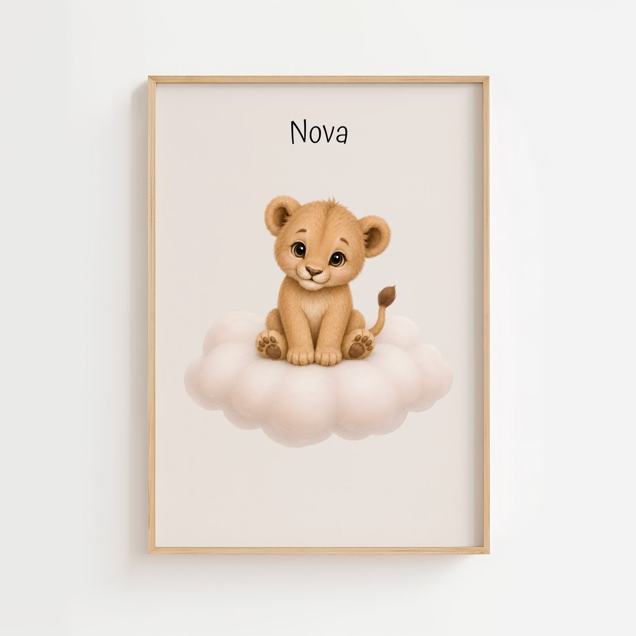 Lejon på moln med namn poster