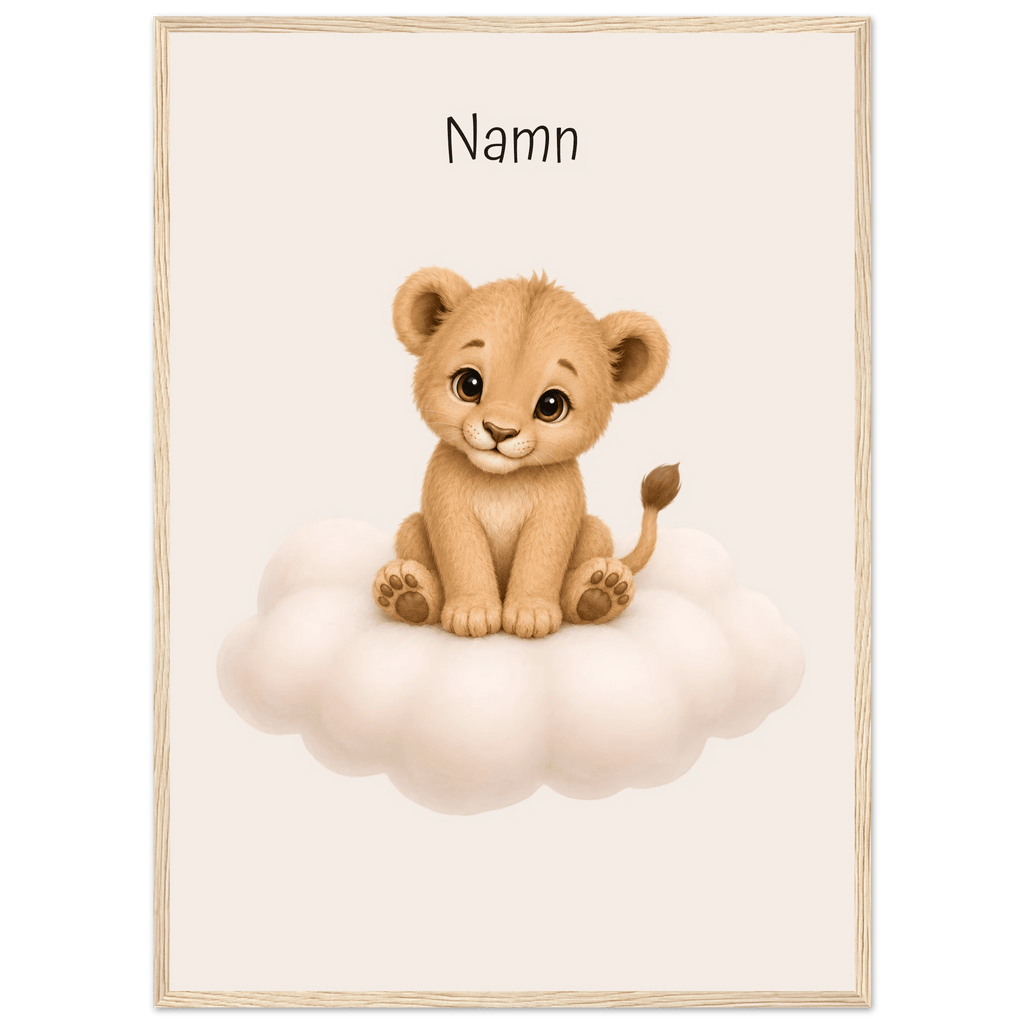 Lejon på moln med namn poster