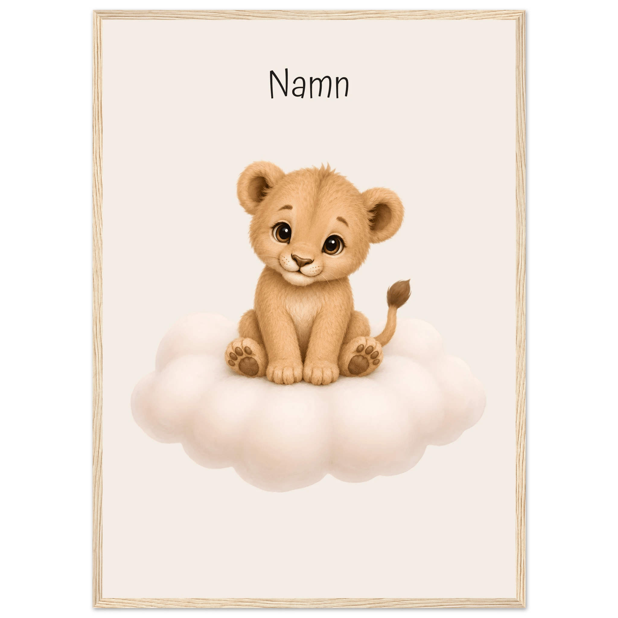 Lejon på moln med namn poster