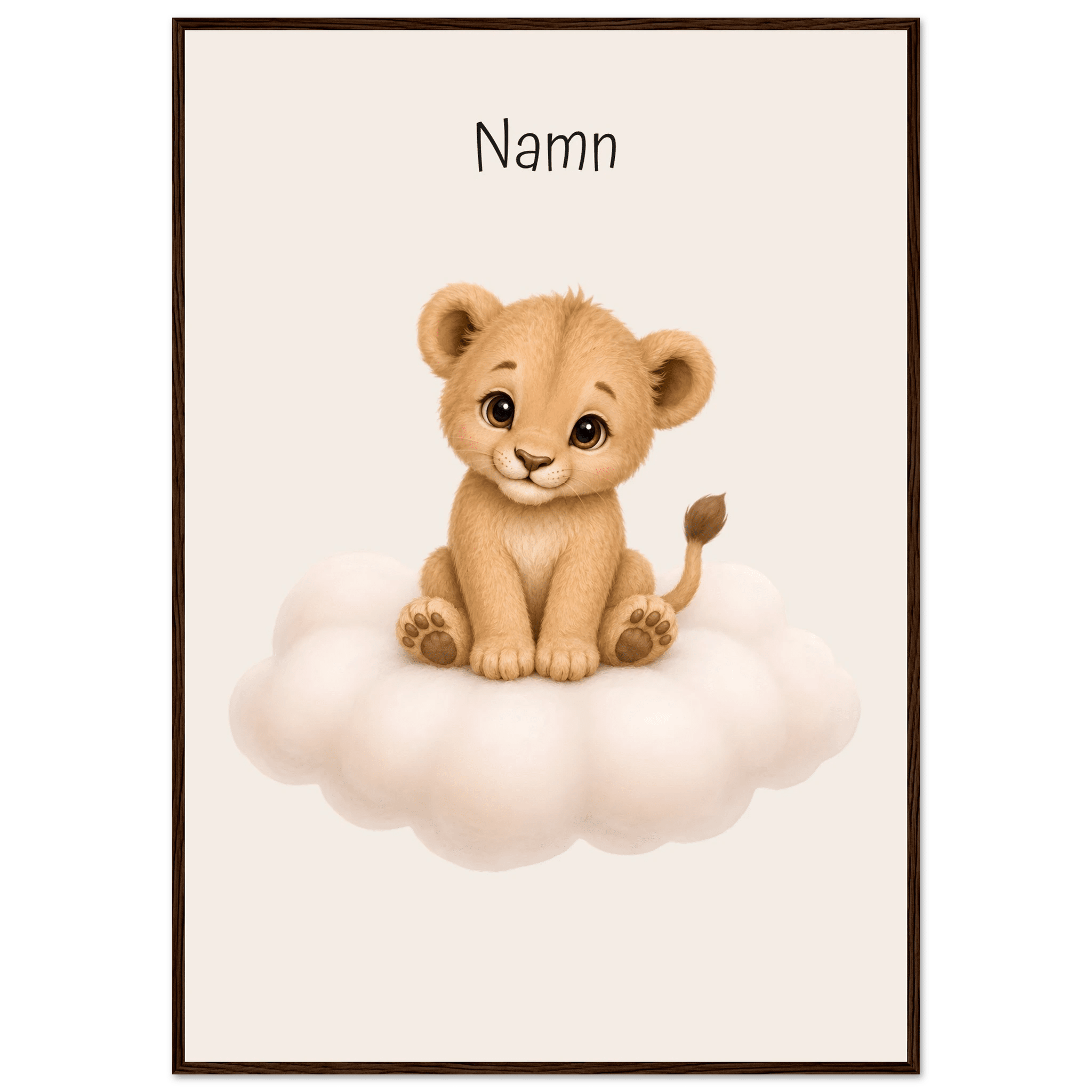 Lejon på moln med namn poster