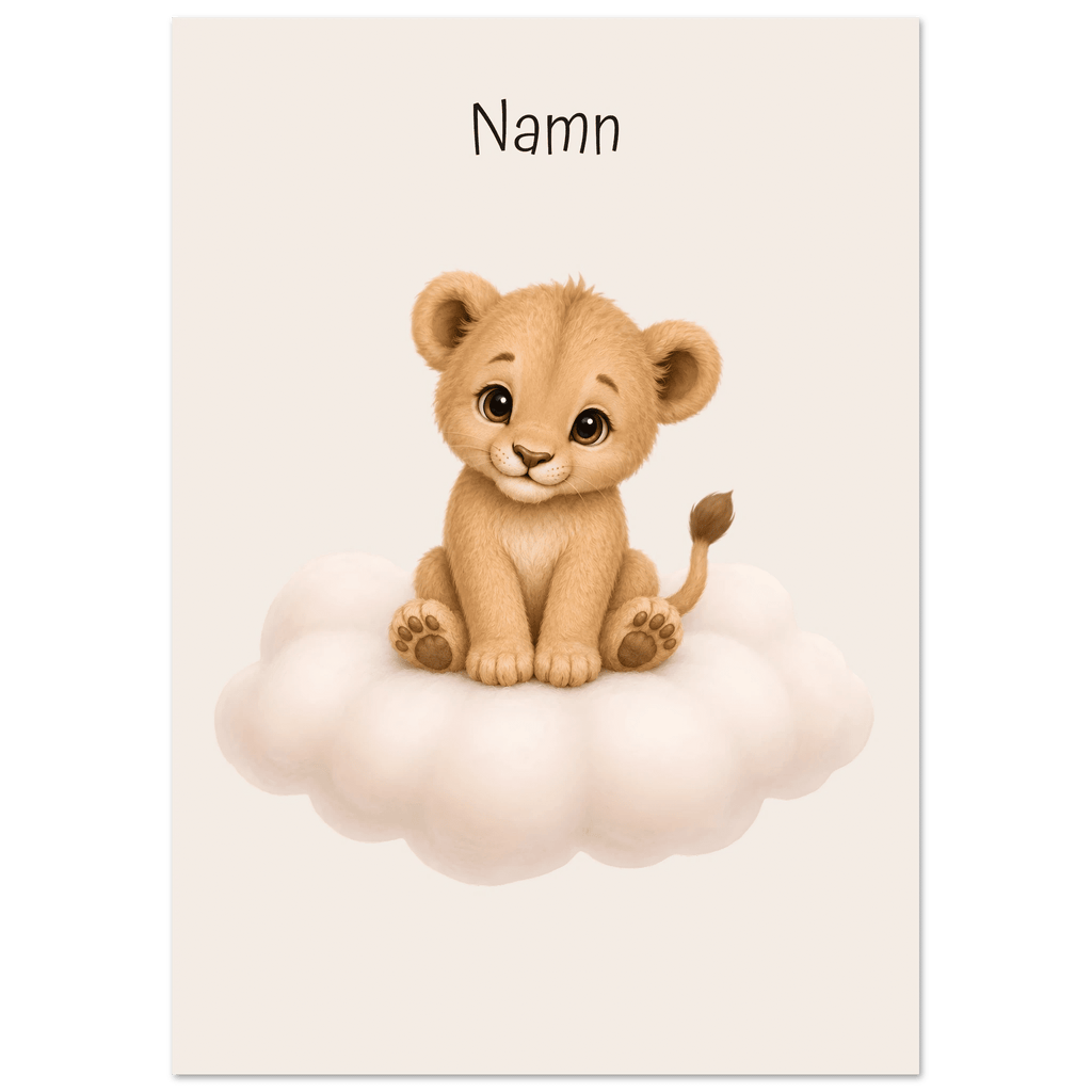 Lejon på moln med namn poster