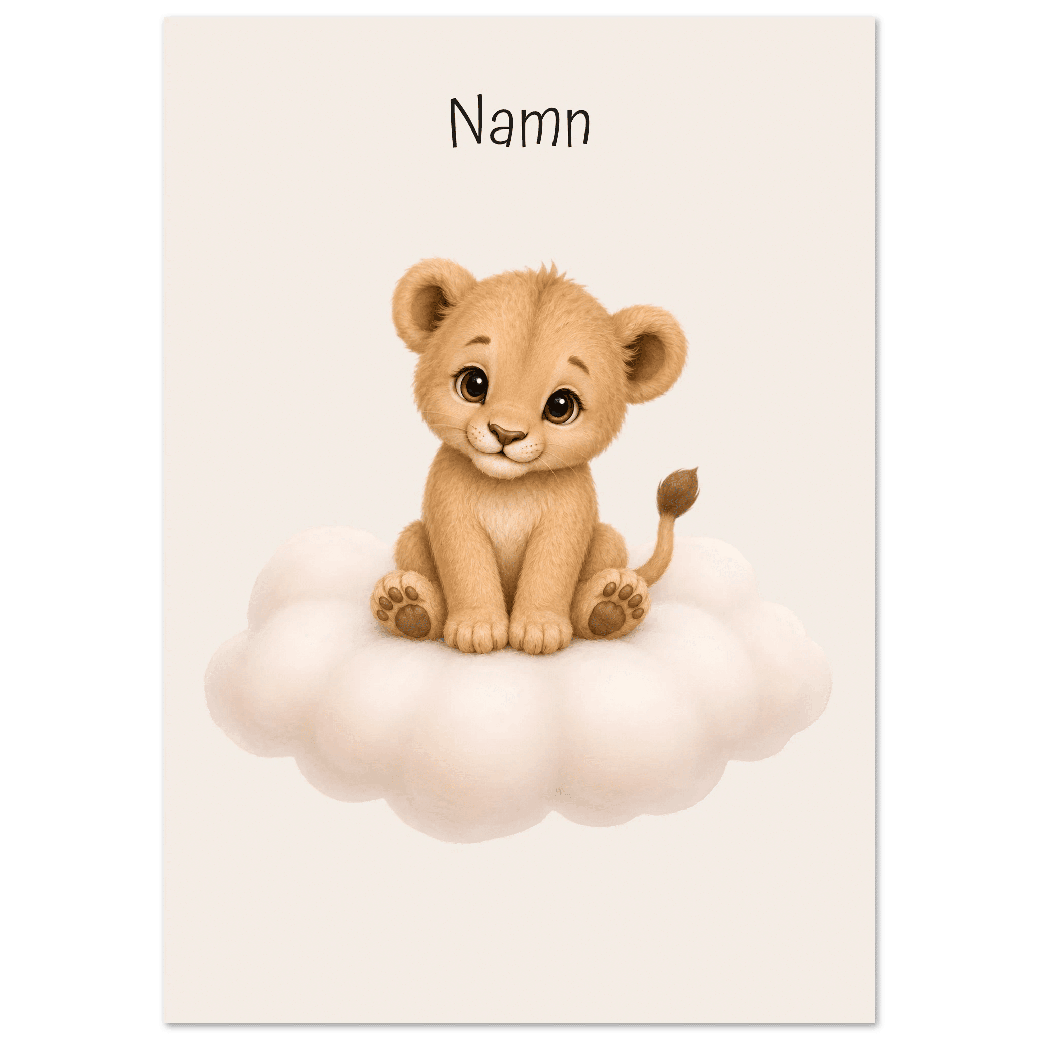 Lejon på moln med namn poster