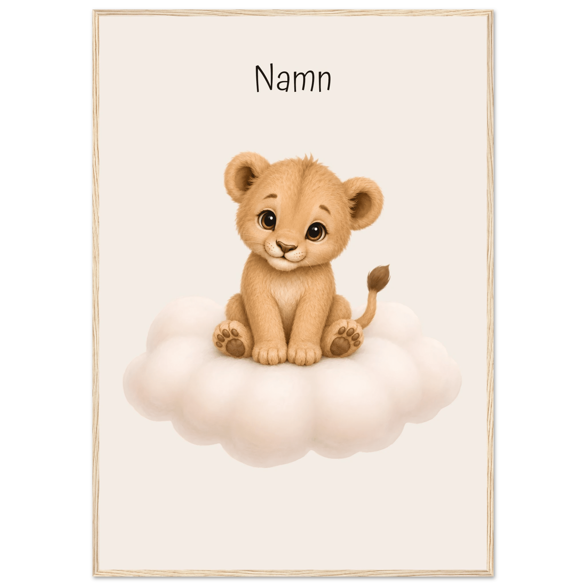 Lejon på moln med namn poster