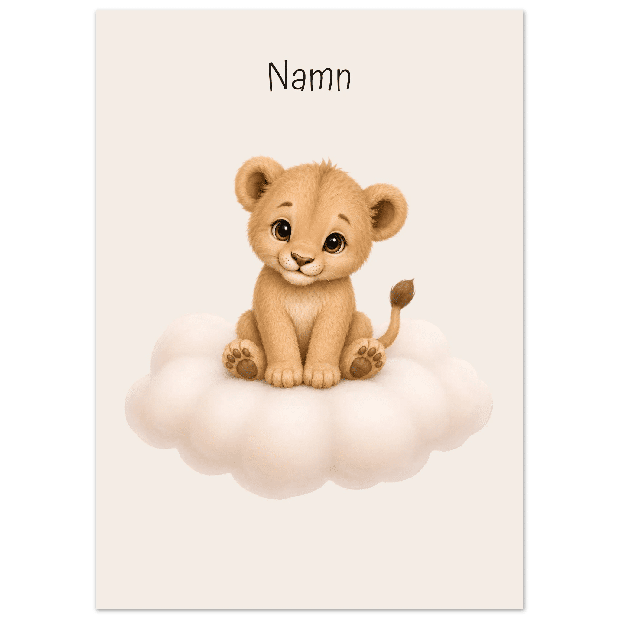 Lejon på moln med namn poster
