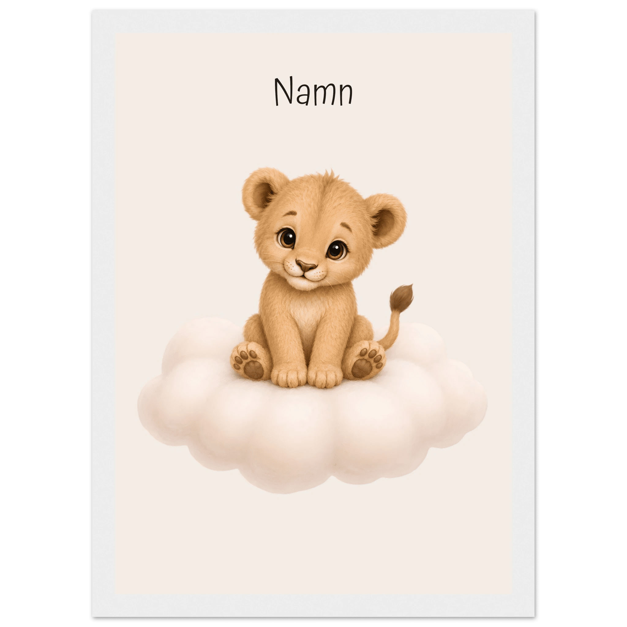 Lejon på moln med namn poster
