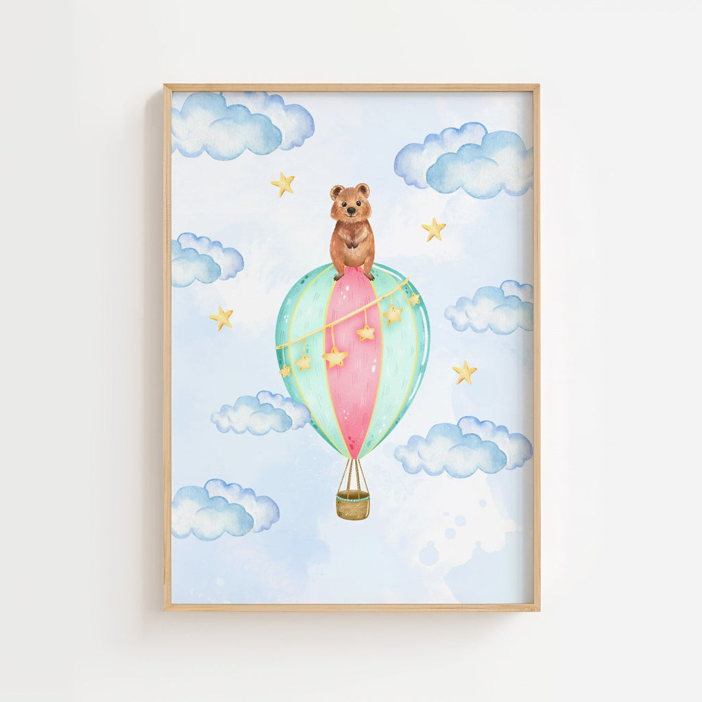 Nalle i luftballong på himlen poster poster