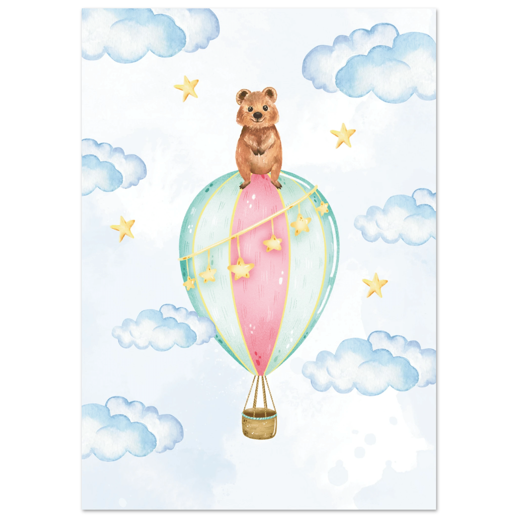 Nalle i luftballong poster poster