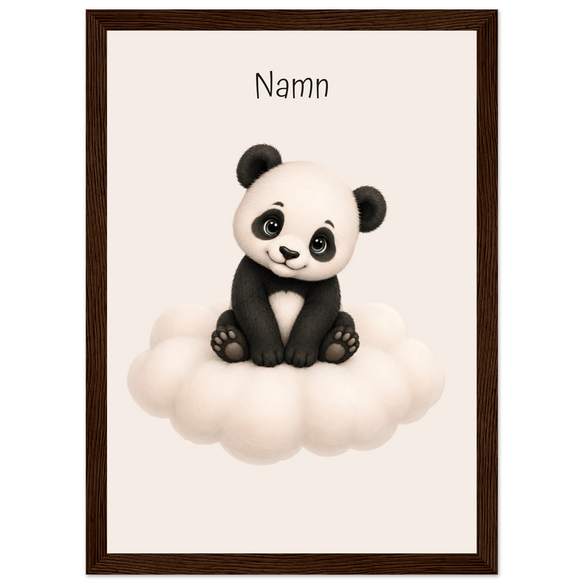 Panda på moln med namn poster
