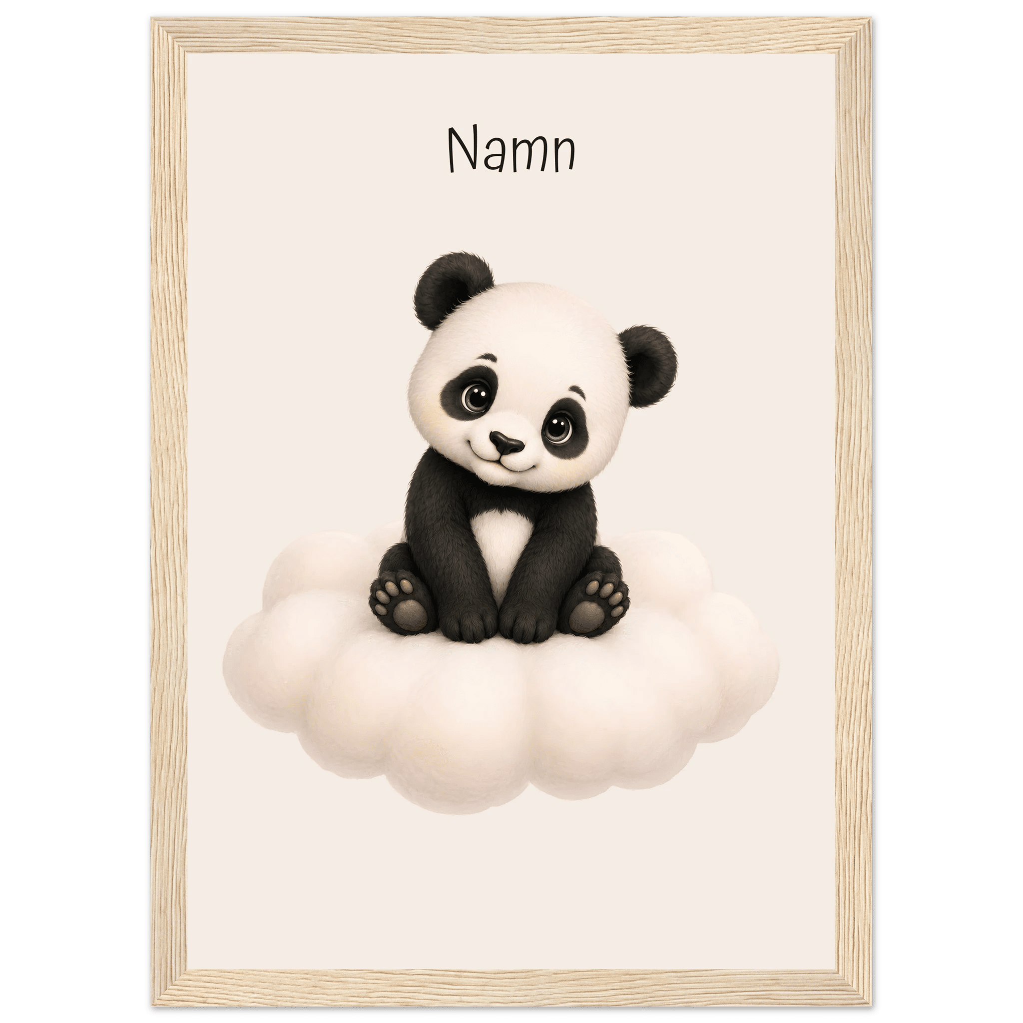 Panda på moln med namn poster