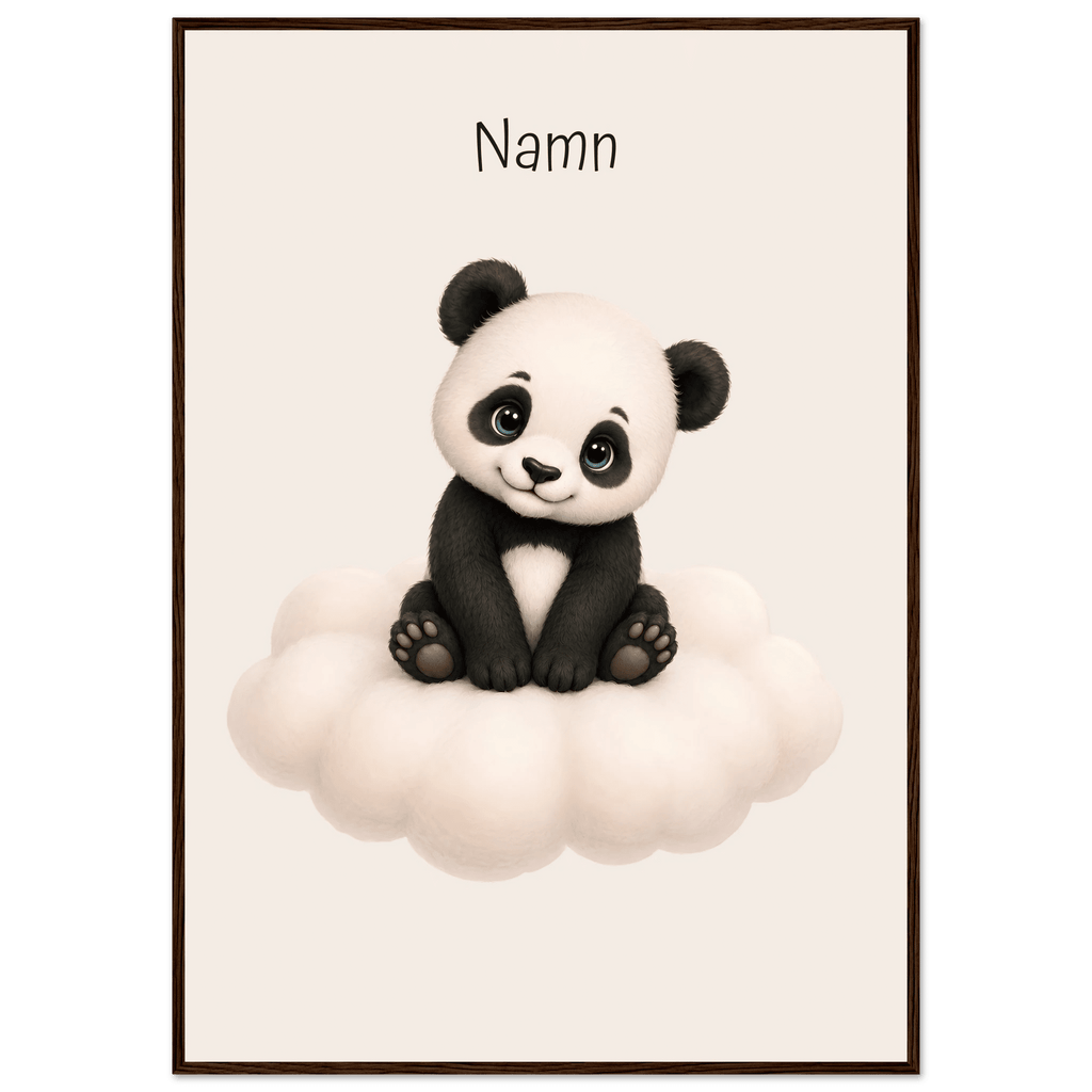 Panda på moln med namn poster