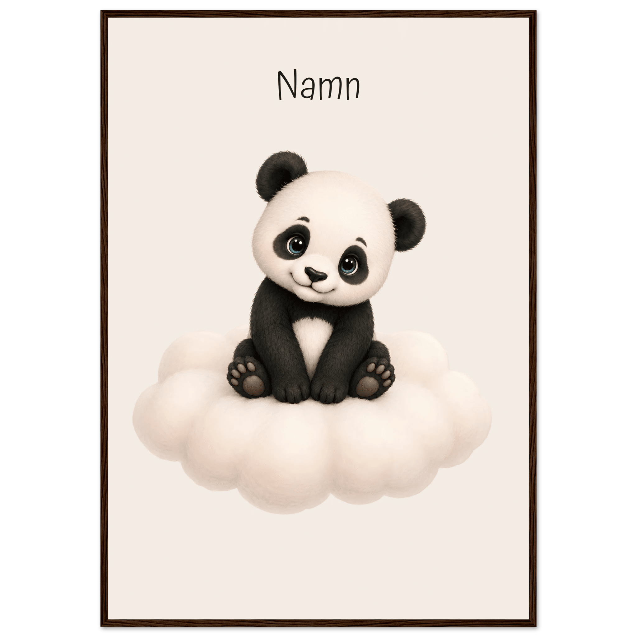 Panda på moln med namn poster