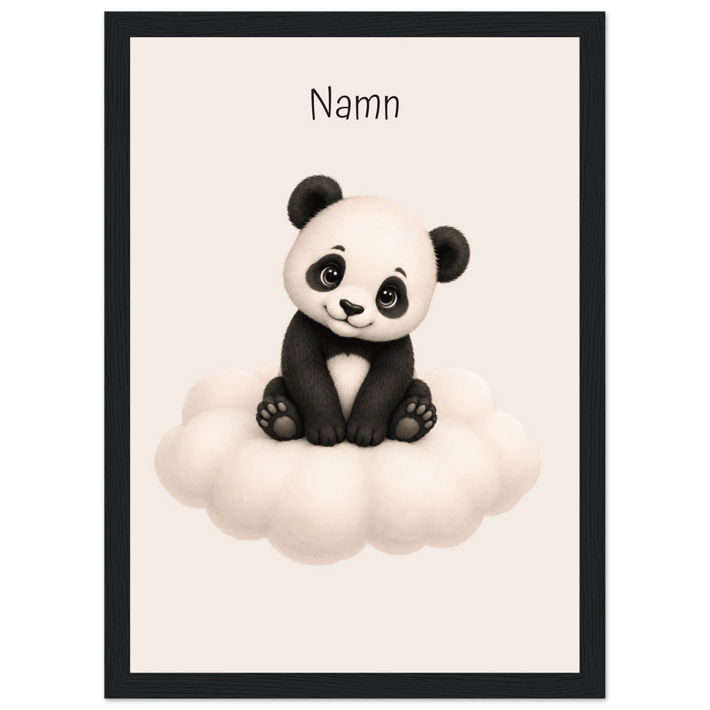 Panda på moln med namn poster
