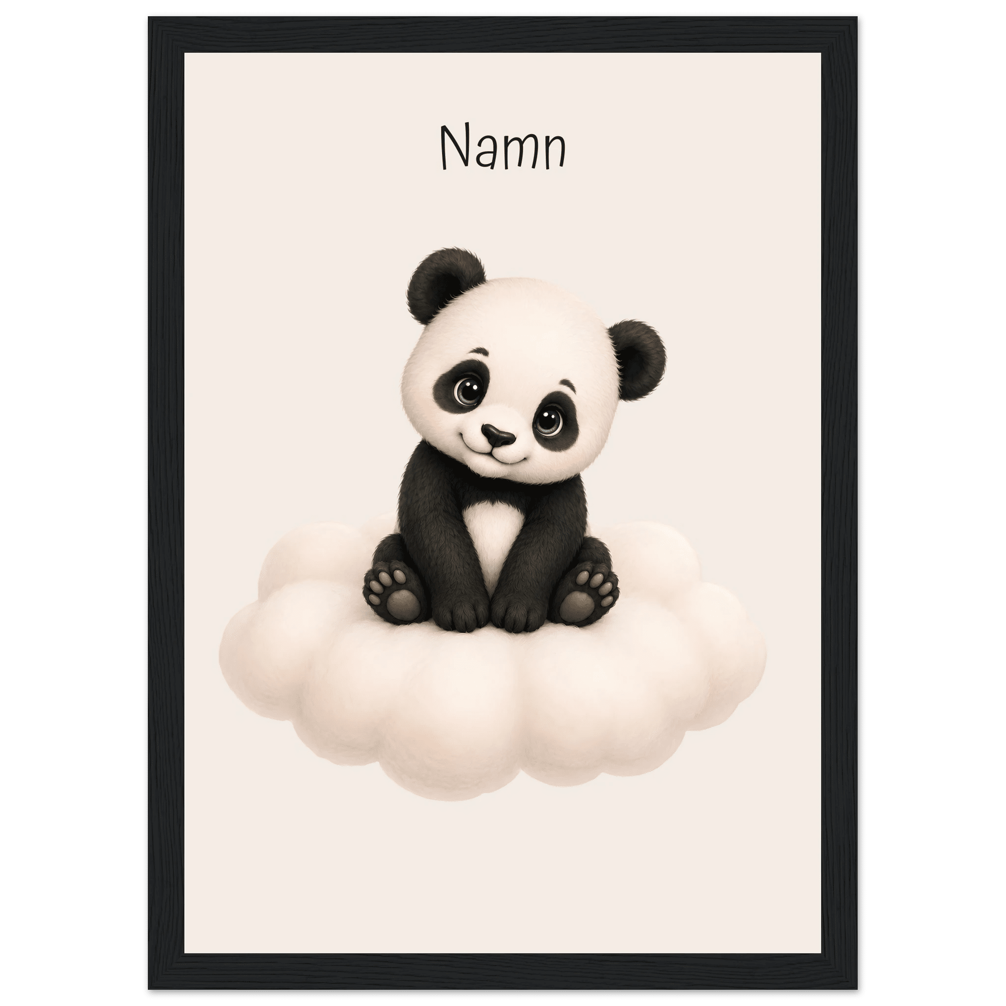 Panda på moln med namn poster