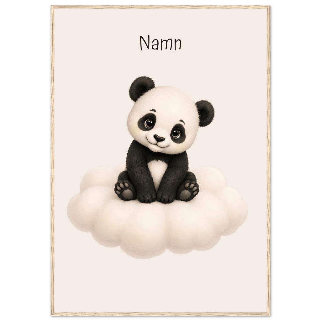 Panda på moln med namn poster