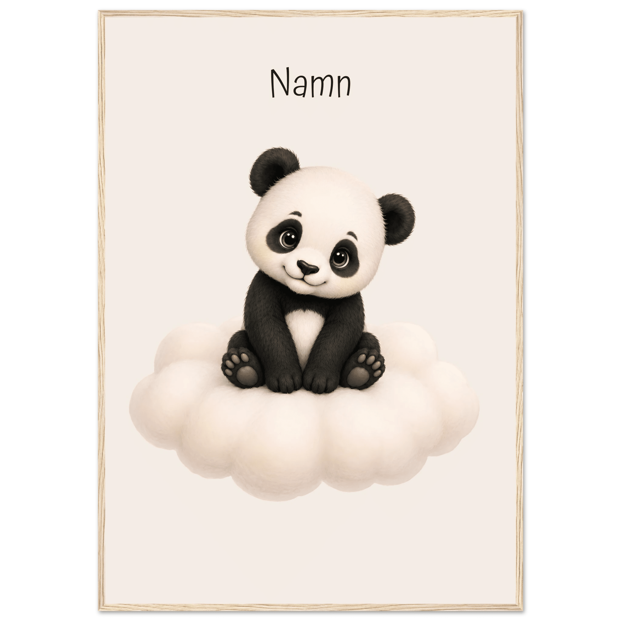 Panda på moln med namn poster