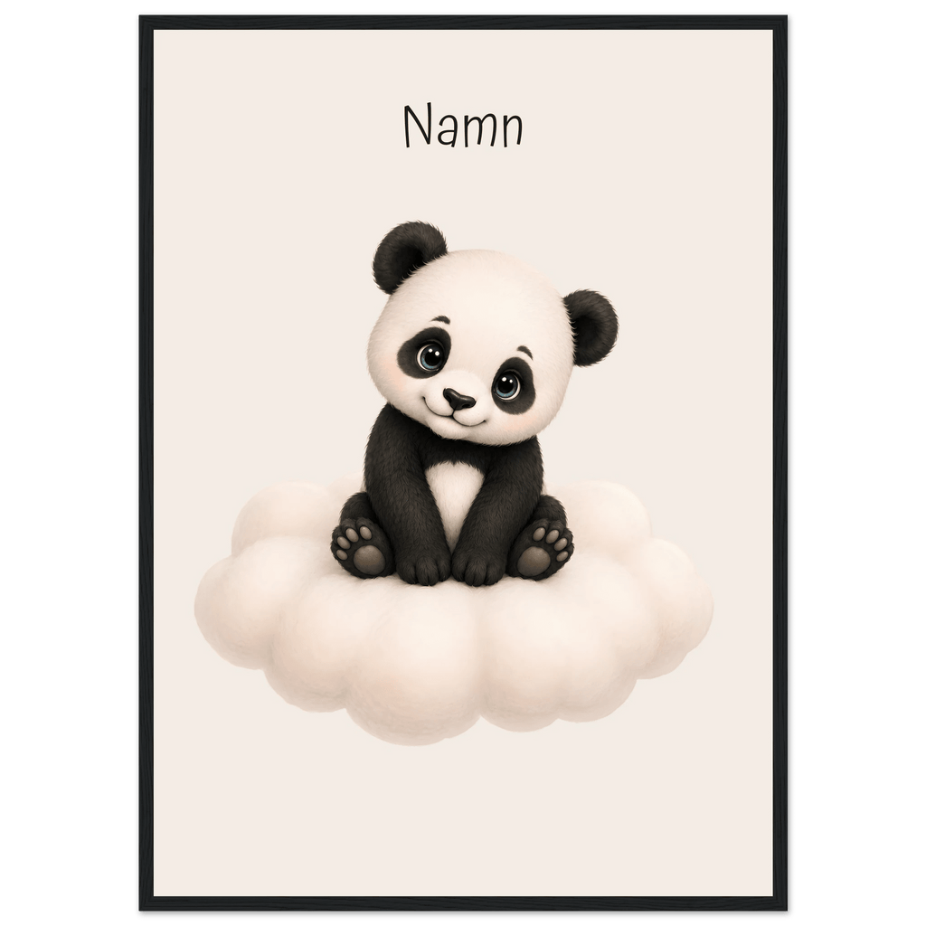 Panda på moln med namn poster