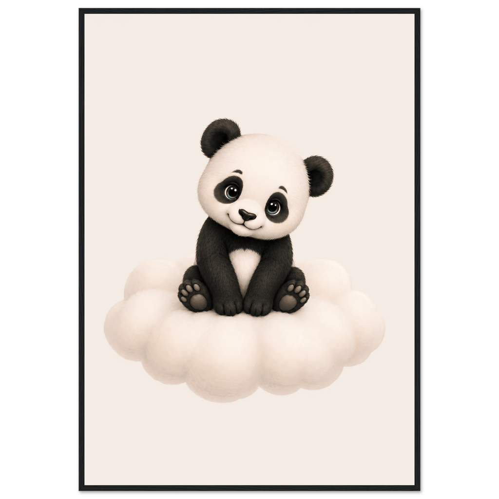 Panda på moln med namn poster