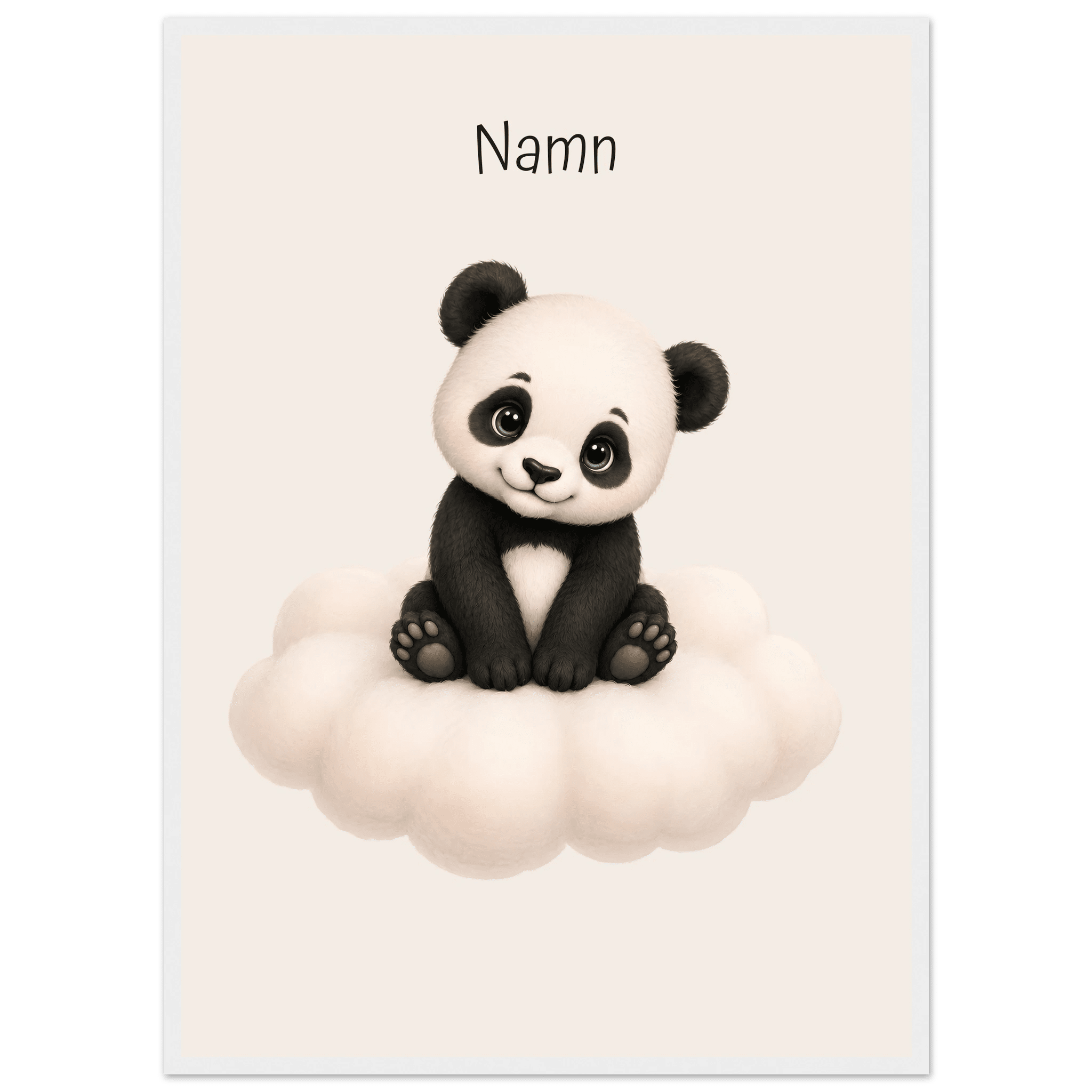 Panda på moln med namn poster