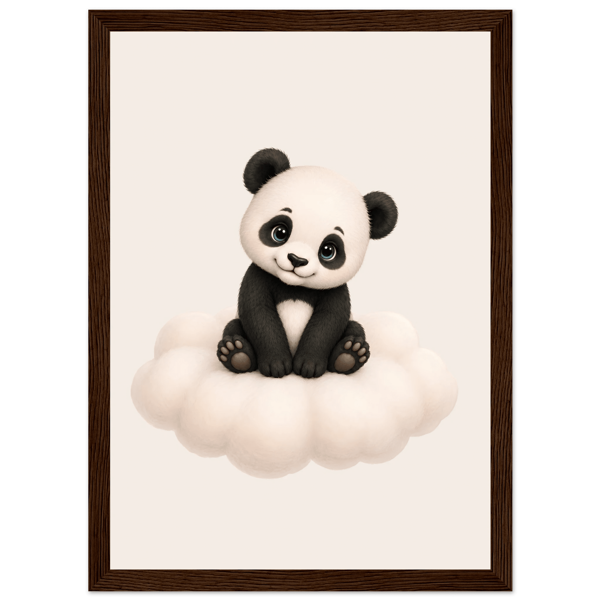 Panda på moln med namn poster