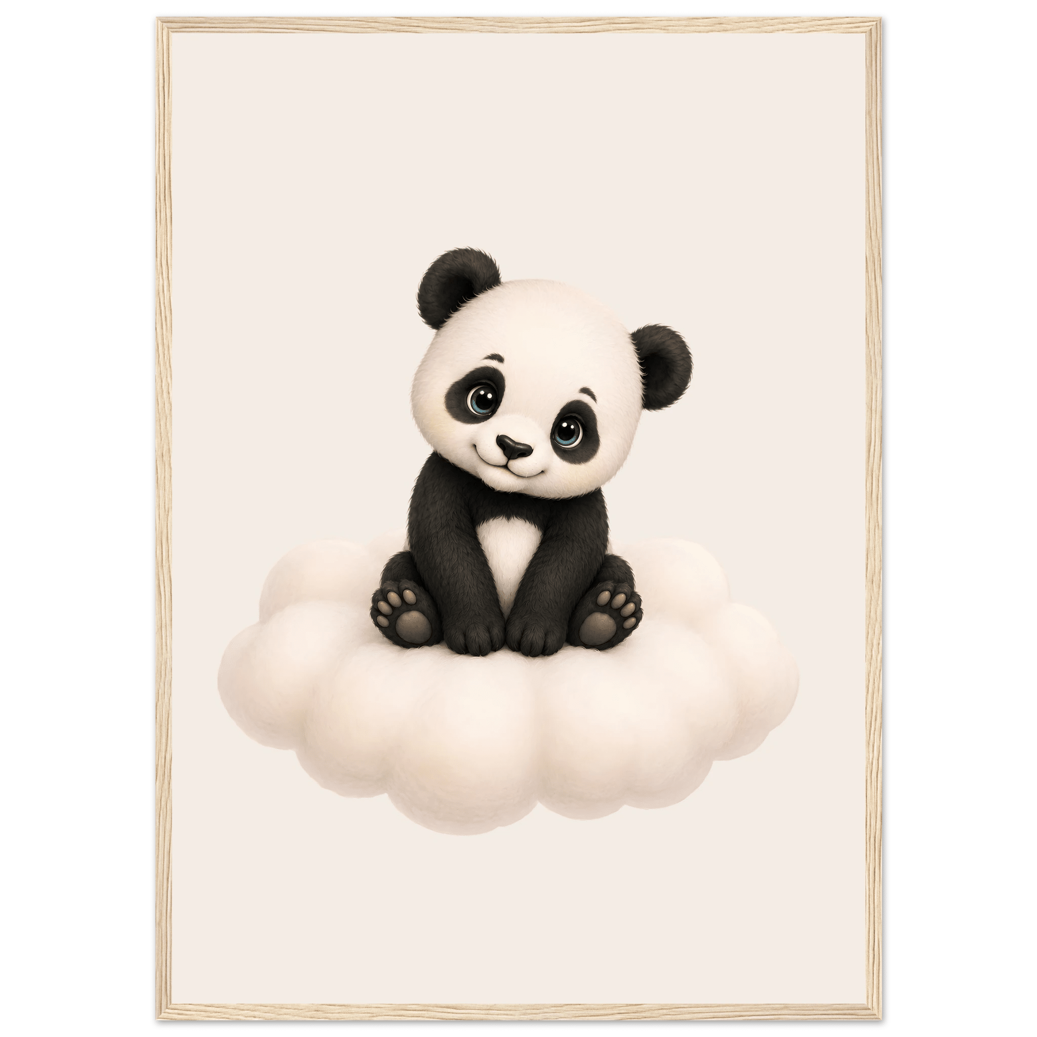 Panda på moln med namn poster