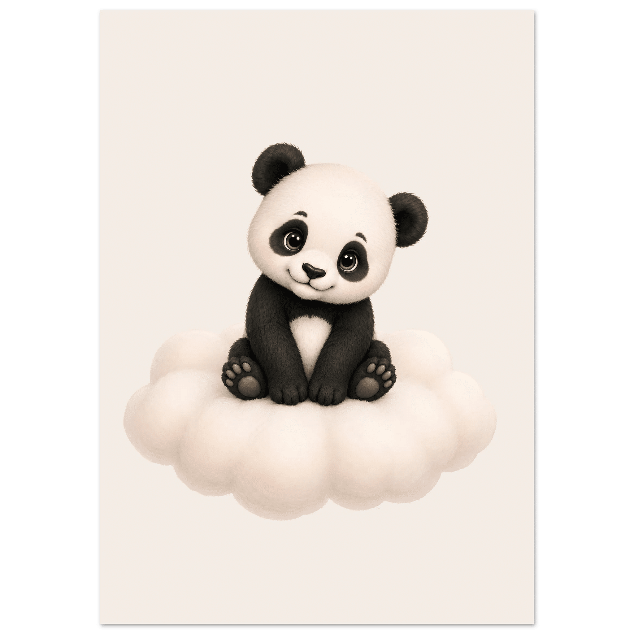 Panda på moln med namn poster
