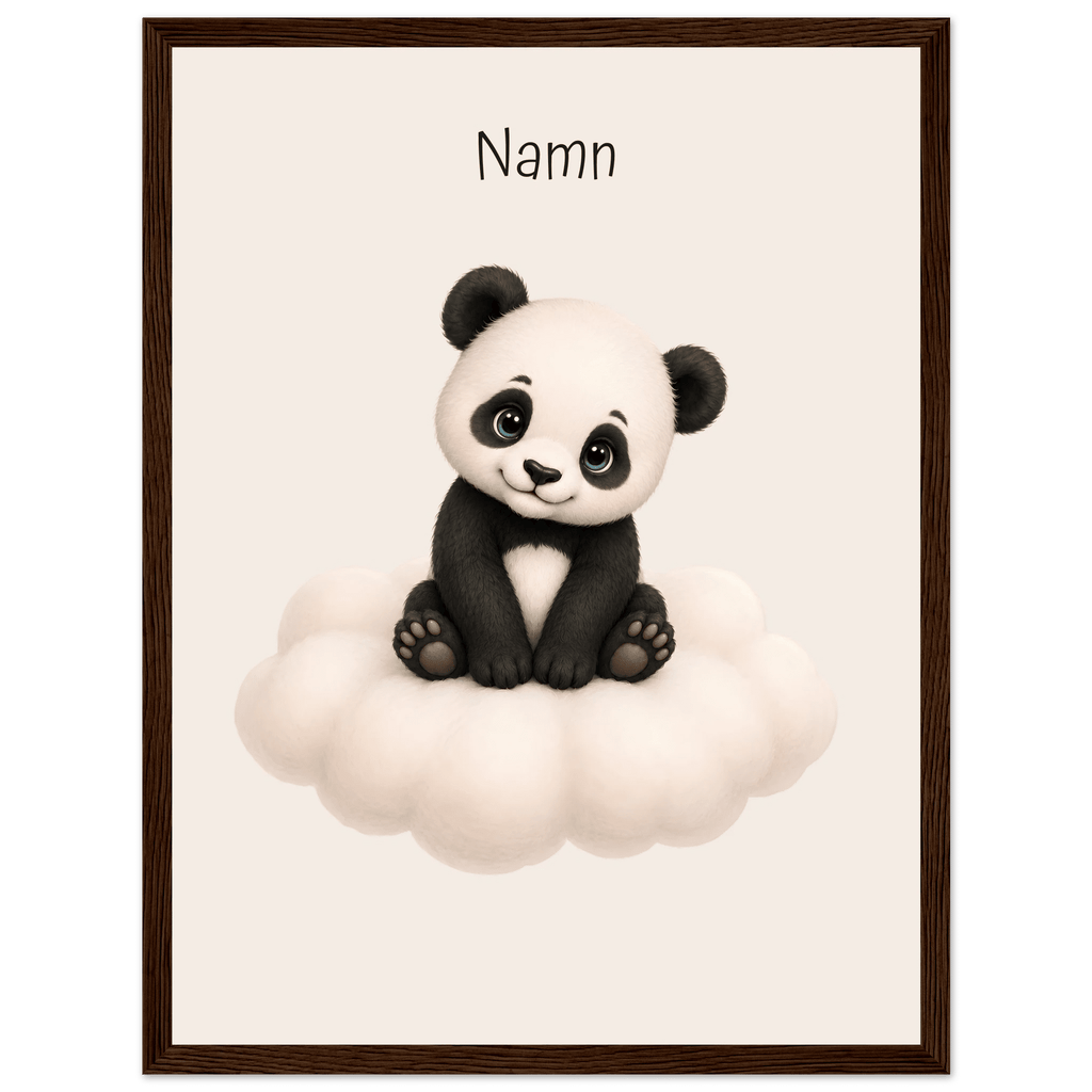 Panda på moln med namn poster
