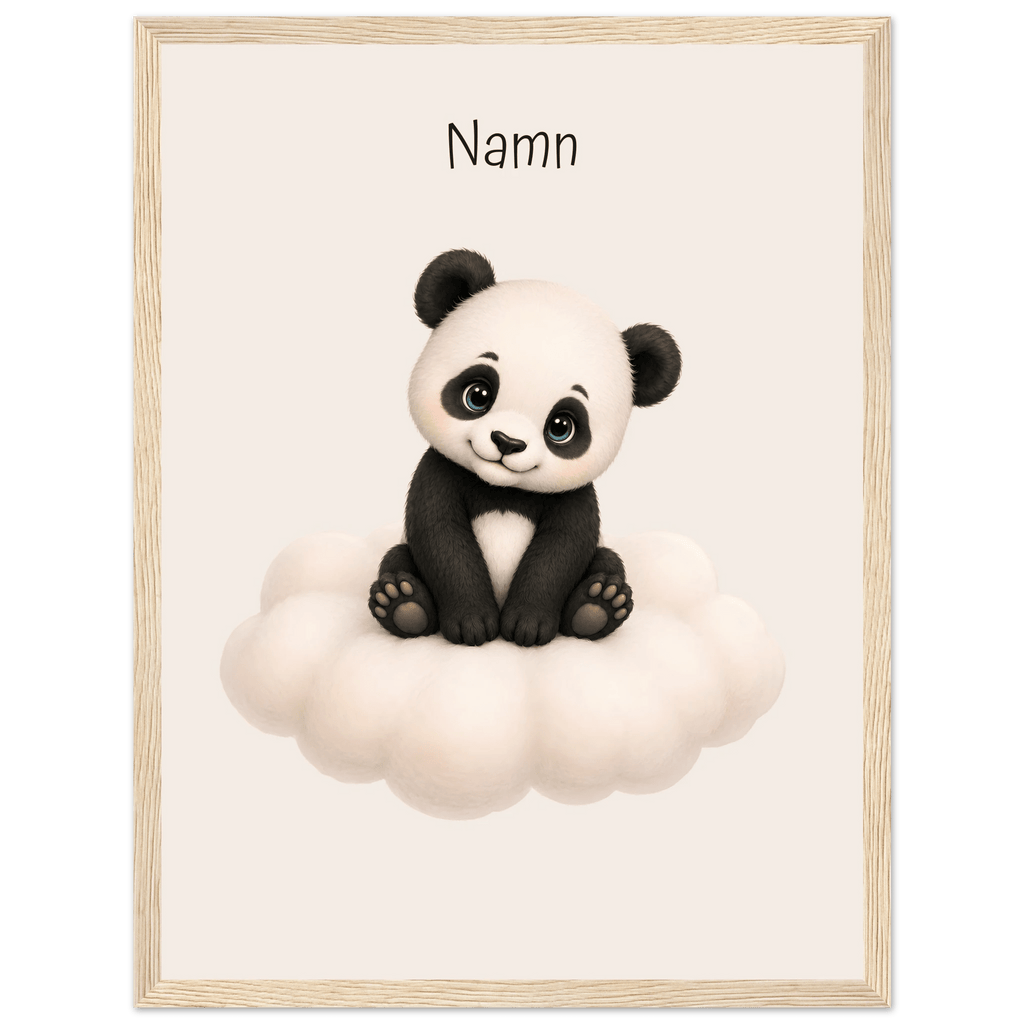 Panda på moln med namn poster