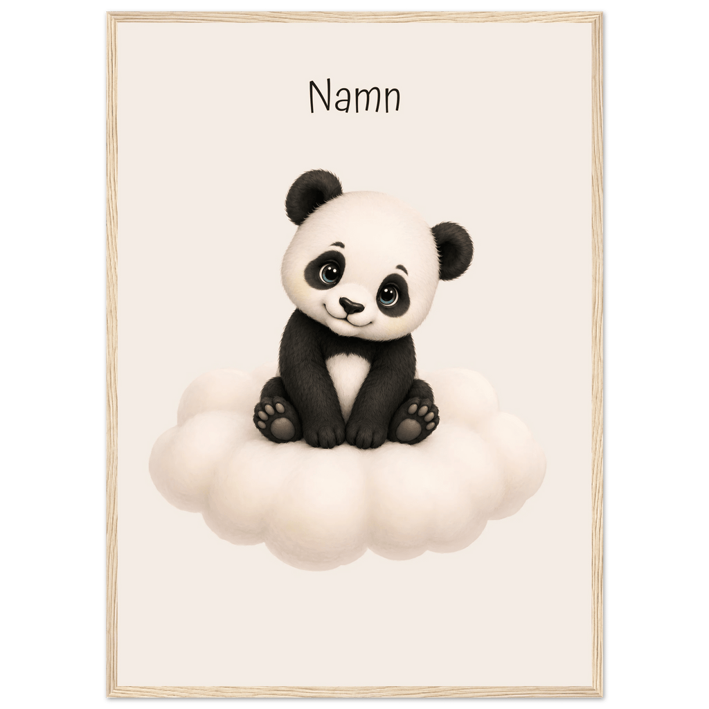 Panda på moln med namn poster