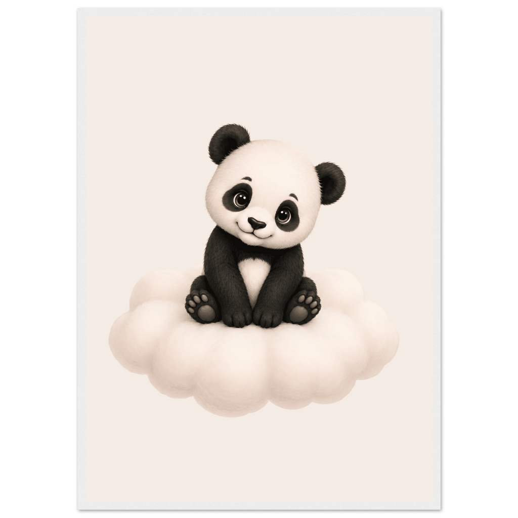 Panda på moln med namn poster