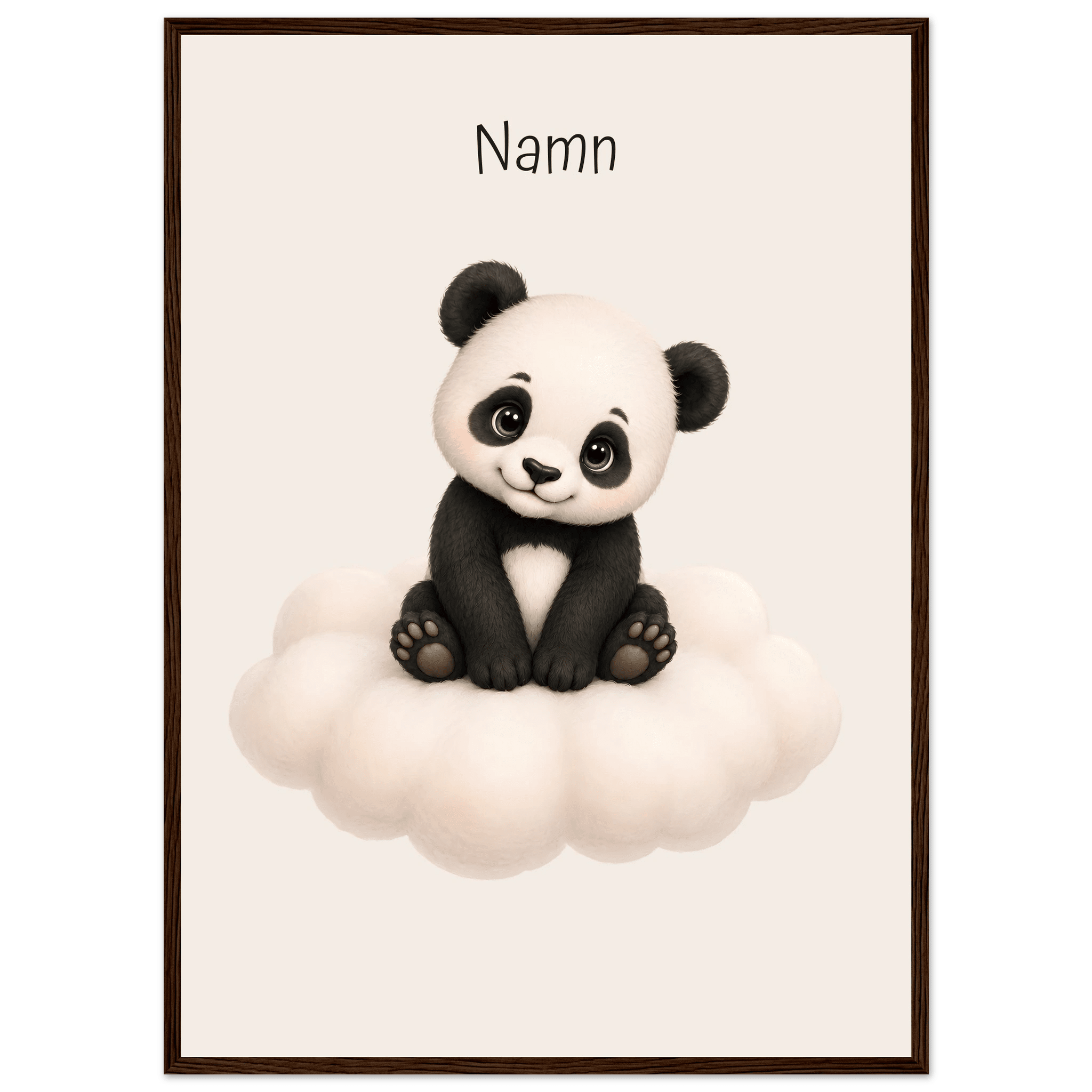 Panda på moln med namn poster