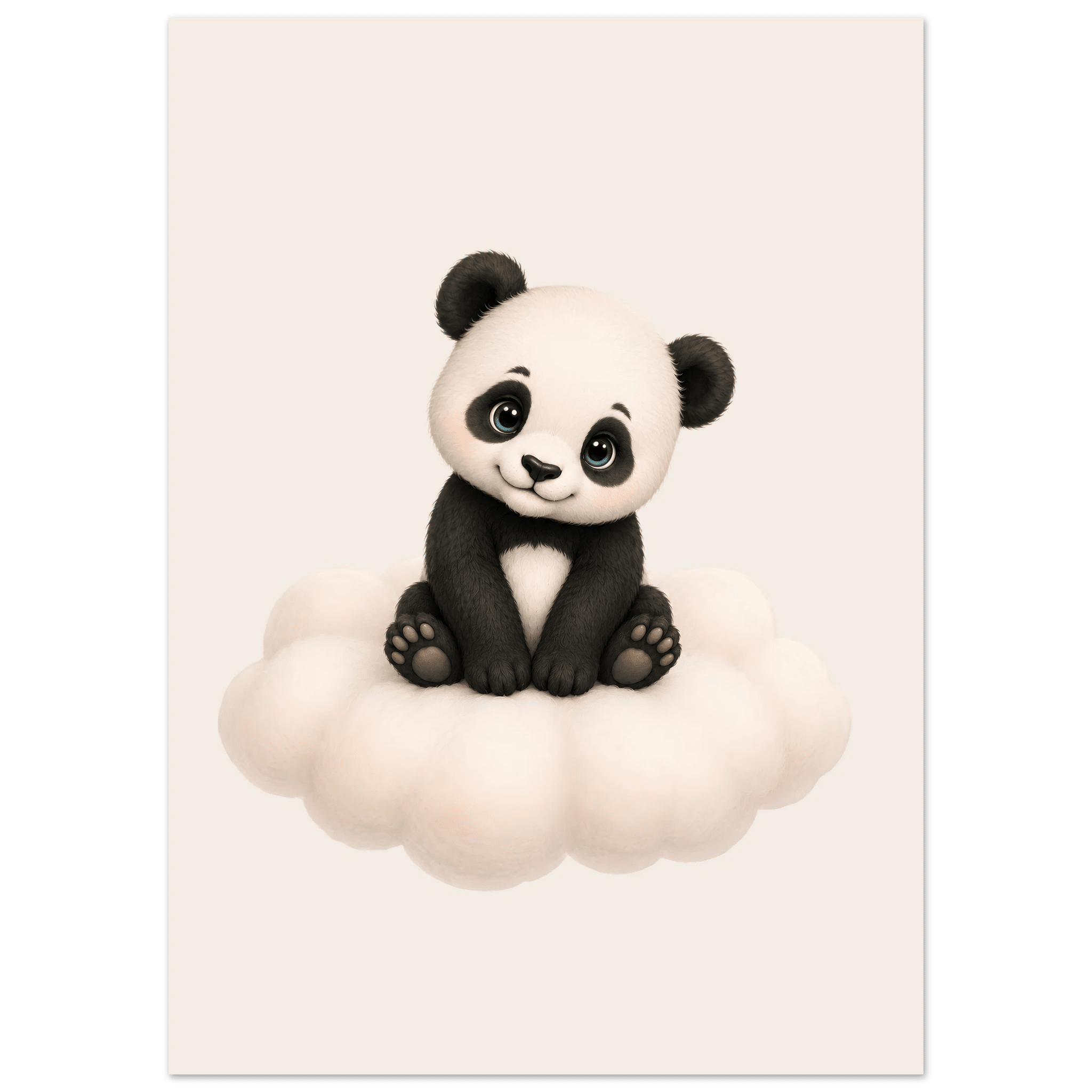 Panda på moln med namn poster
