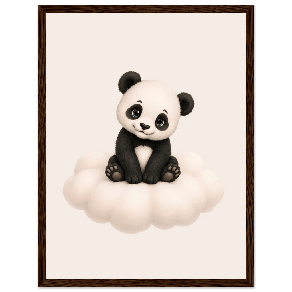 Panda på moln med namn poster