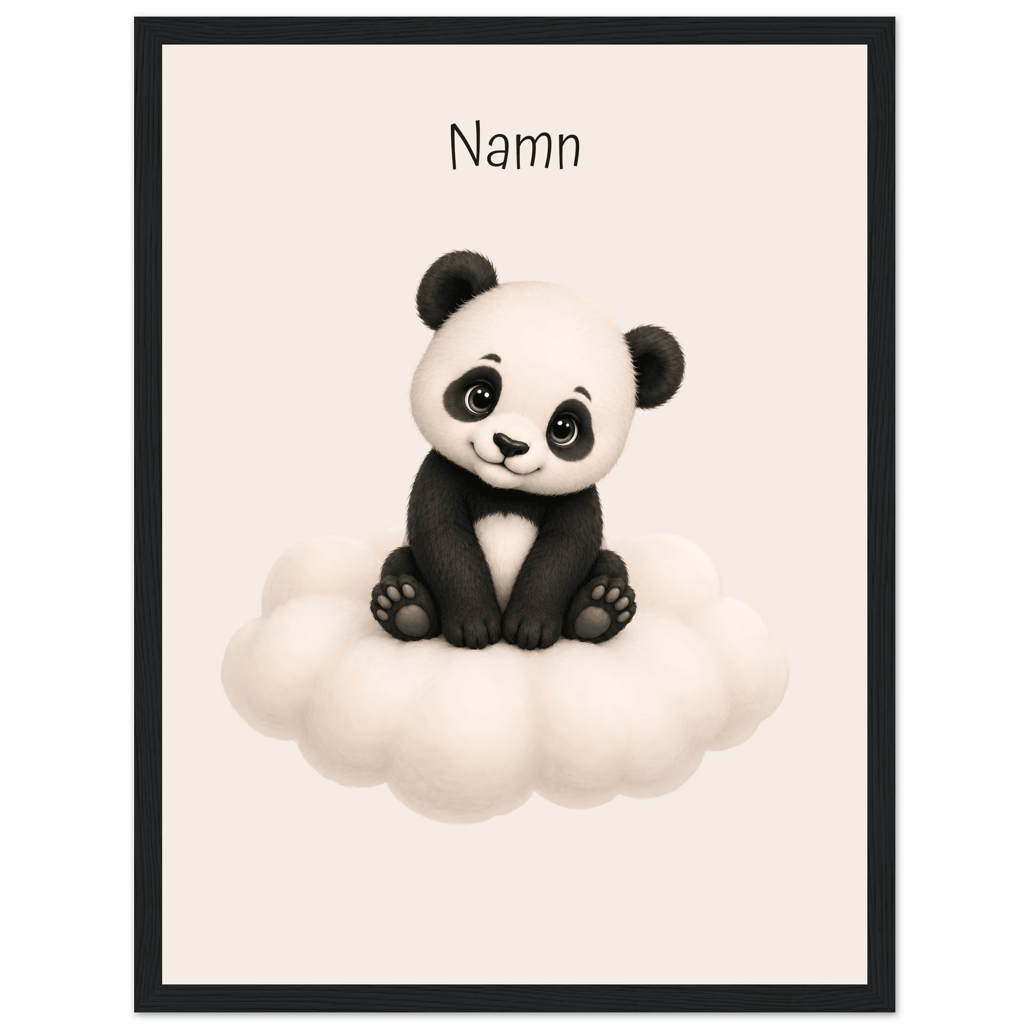 Panda på moln med namn poster