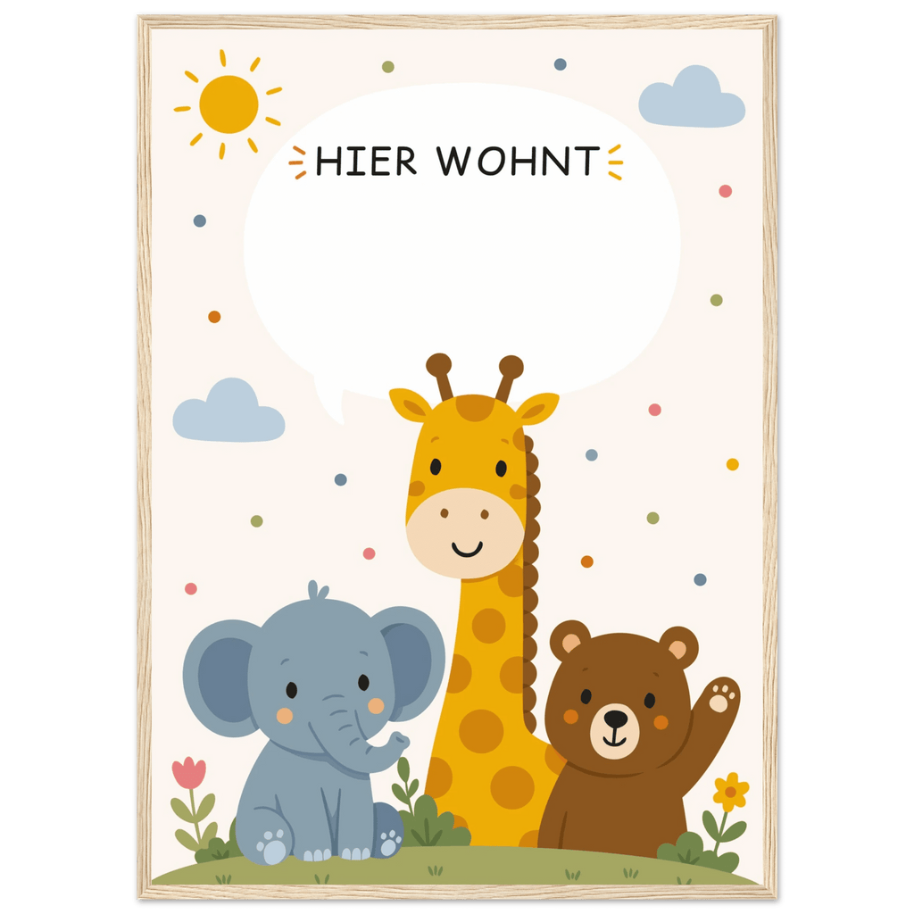 Personalisiertes Namensposter mit Tieren | Hier wohnt ❤️ poster