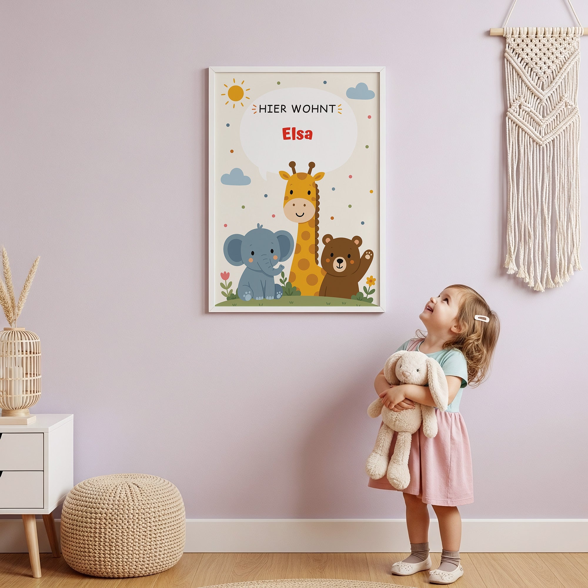 Personalisiertes Namensposter mit Tieren | Hier wohnt ❤️ poster