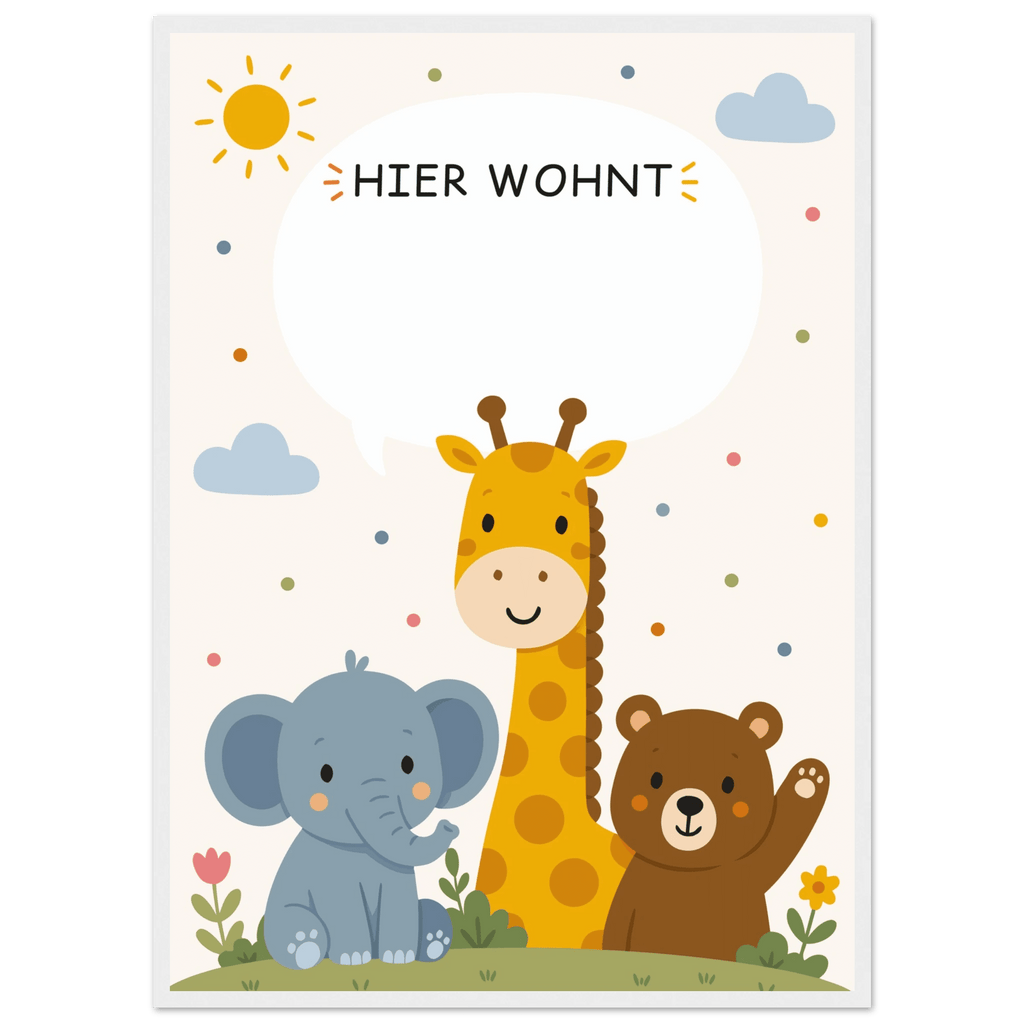 Personalisiertes Namensposter mit Tieren | Hier wohnt ❤️ poster