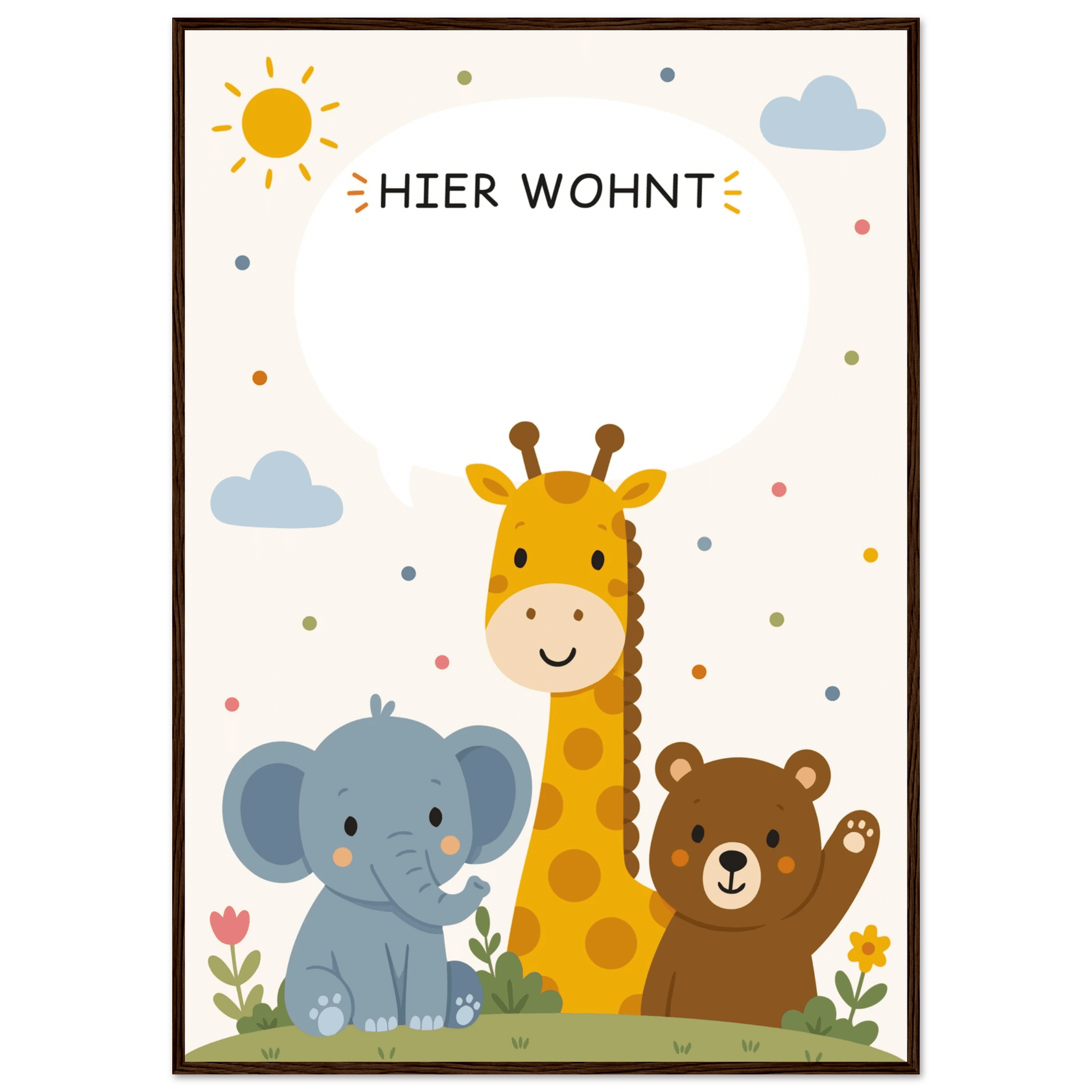 Personalisiertes Namensposter mit Tieren | Hier wohnt ❤️ poster